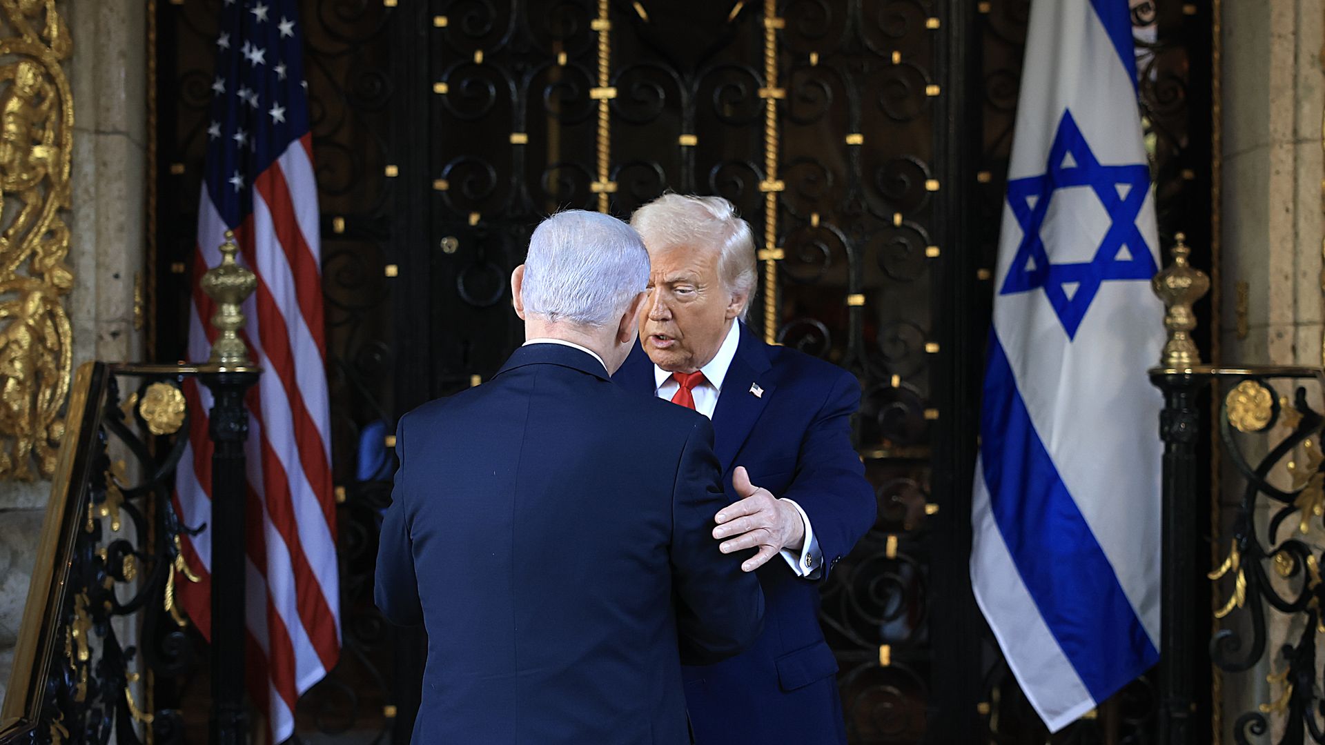 President Trump welcomes Israeli Prime Minister Benjamin Netanyahu to his Mar-a-Lago club on December 29, 2025.