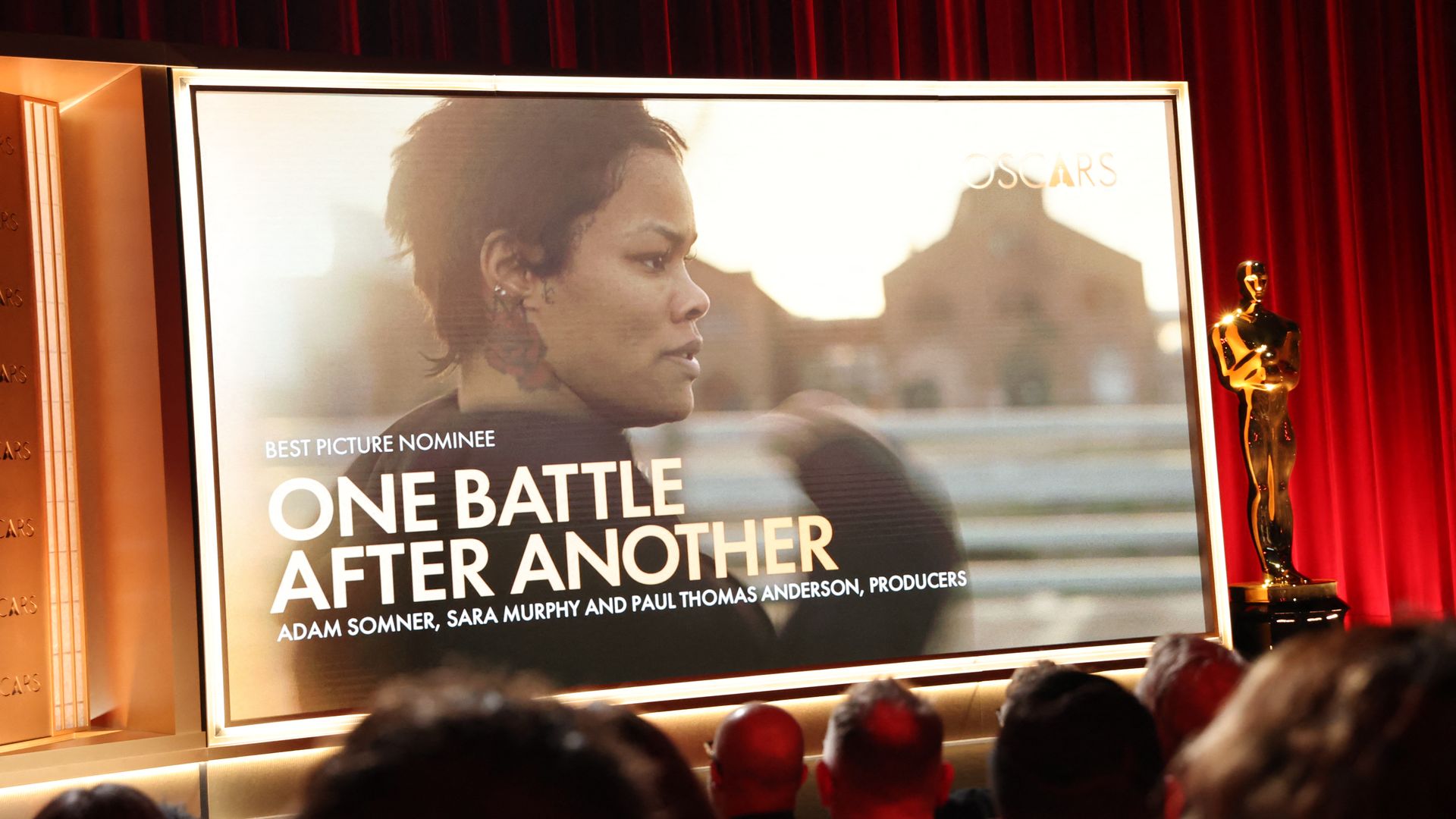 "One Battle After Another" is announced as a Best Picture contender during the Oscars' nomination announcement. Photo: Valerie Macon/AFP via Getty Images