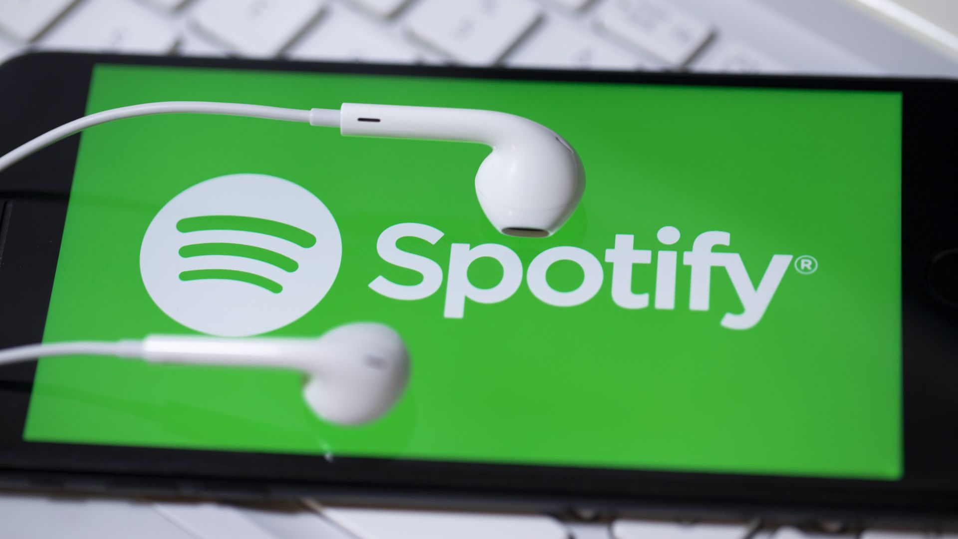 Spotify logo on a phone screen