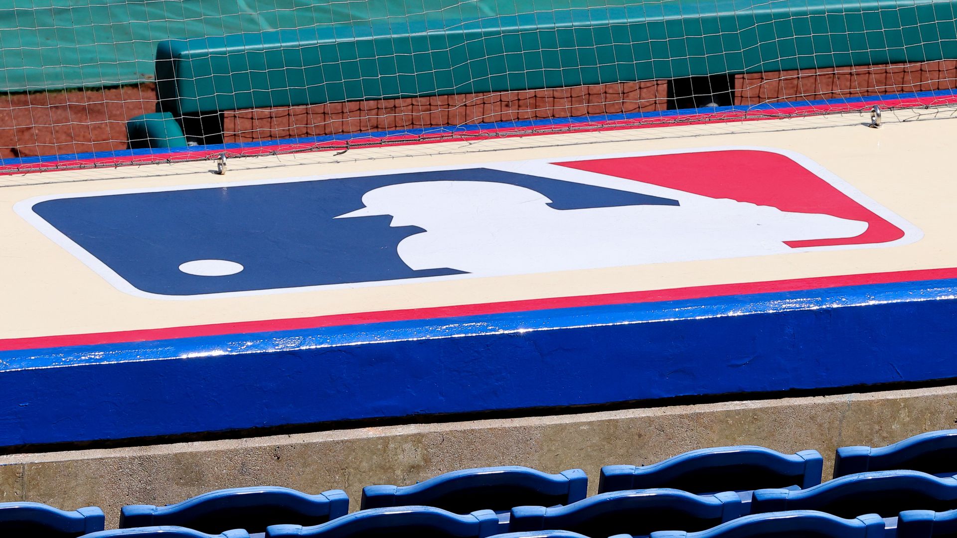  general view of the Major League Baseball logo