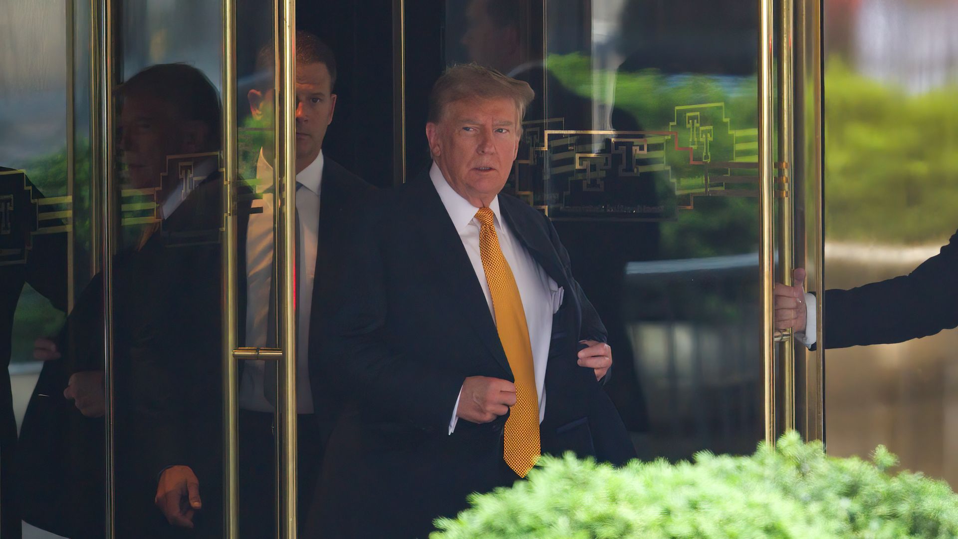 Former President Donald Trump leaves Trump Tower on May 21, 2024 in New York City.