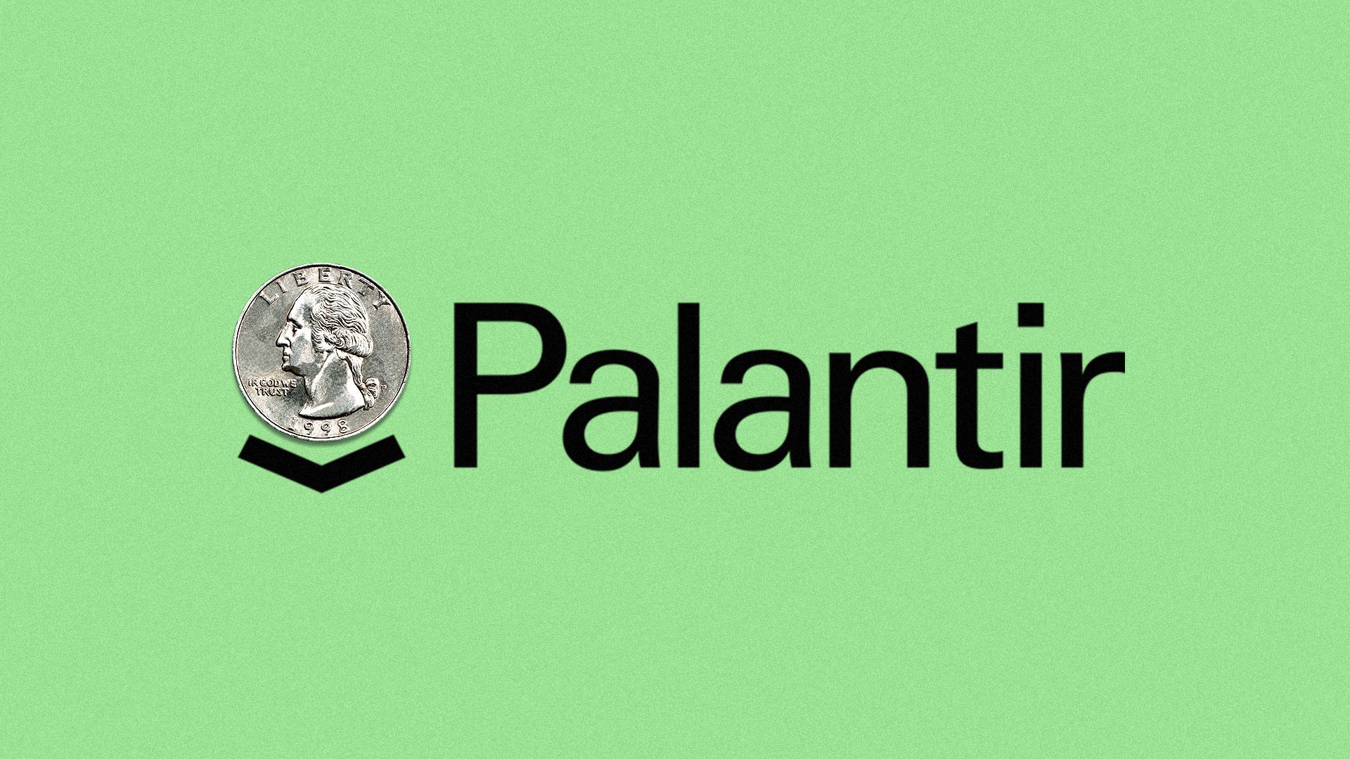Illustration of the Palantir logo with a quarter instead of a circle. 