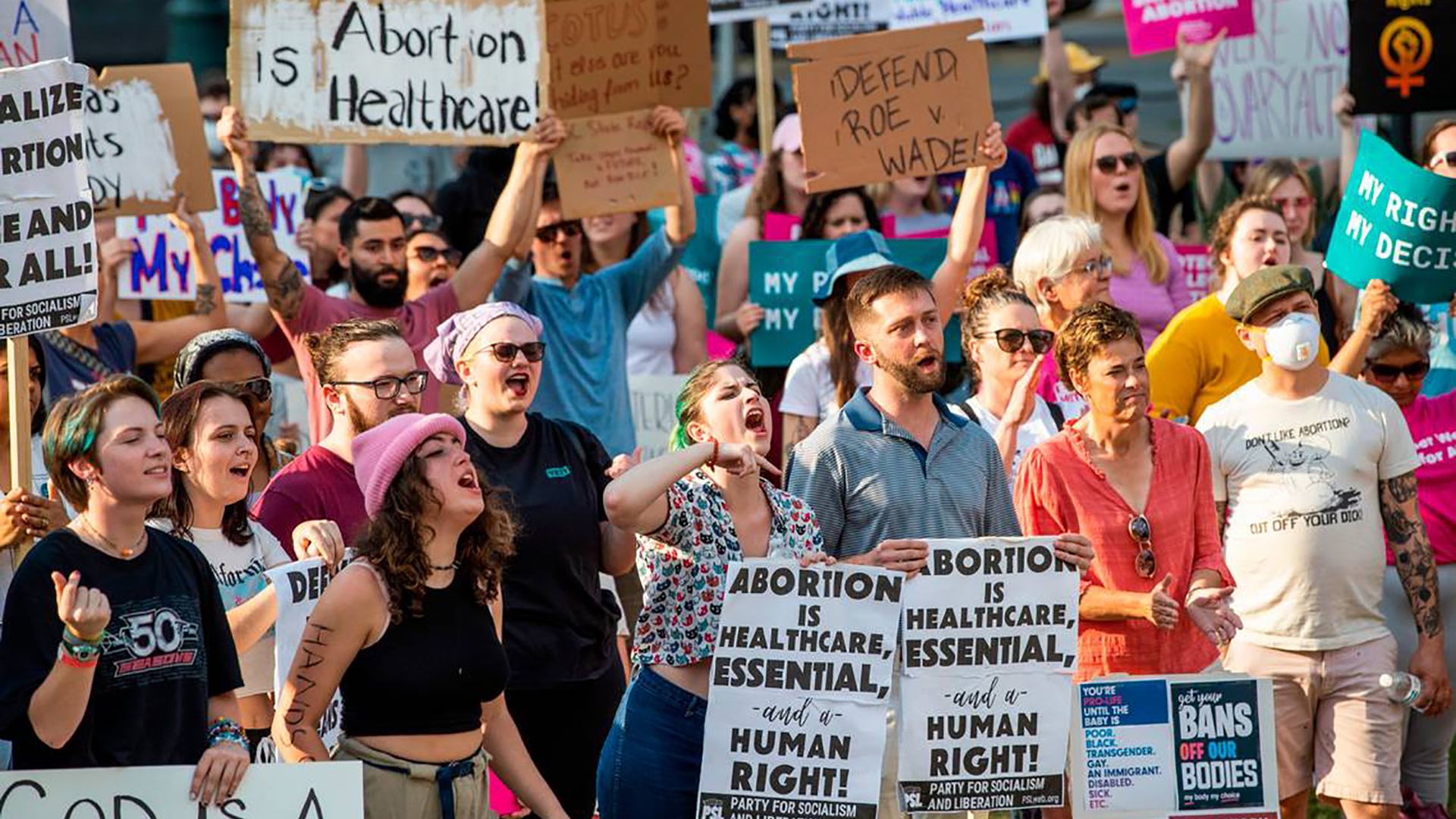 Picture of abortion rights advocates in south carolina
