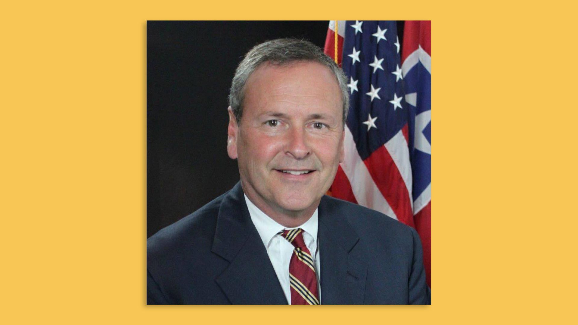 Headshot of District Attorney Glenn Funk' in his office