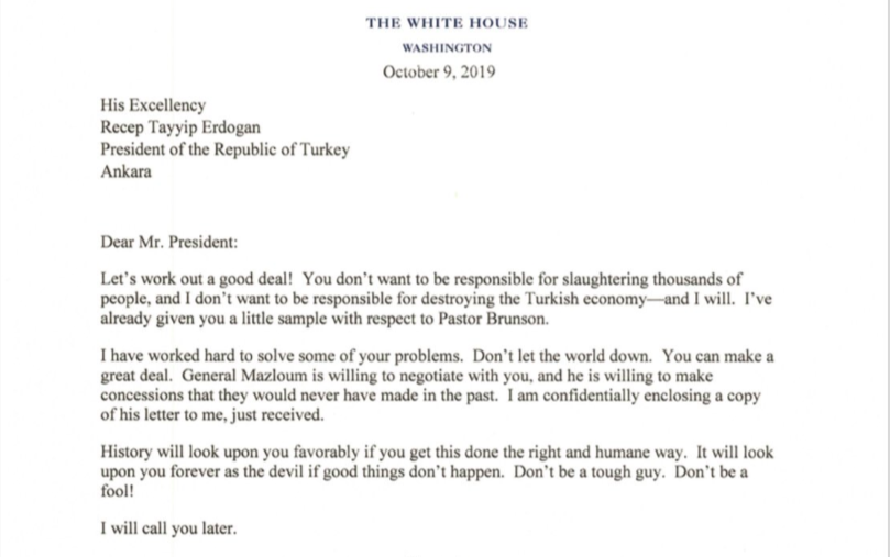Read Trump Told Turkey S Erdogan Not To Be A Tough Guy In Oct 9 Letter Axios Read Trump Told Turkey S Erdogan Not To Be A Tough Guy In Oct 9 Letter Axios