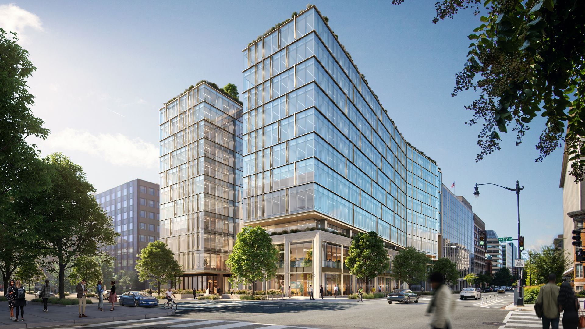 A rendering of the finished building