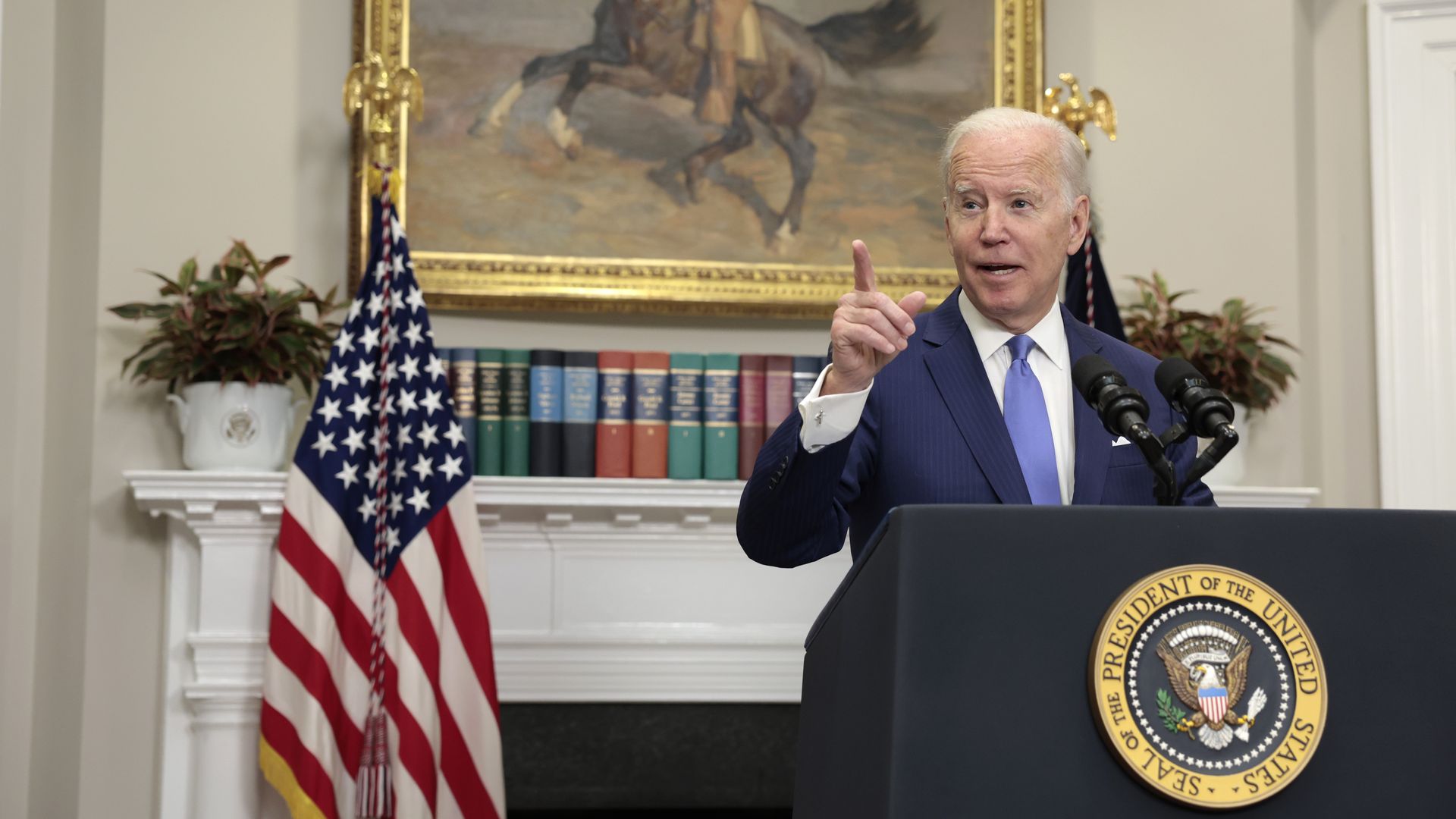 President Biden points a finger 