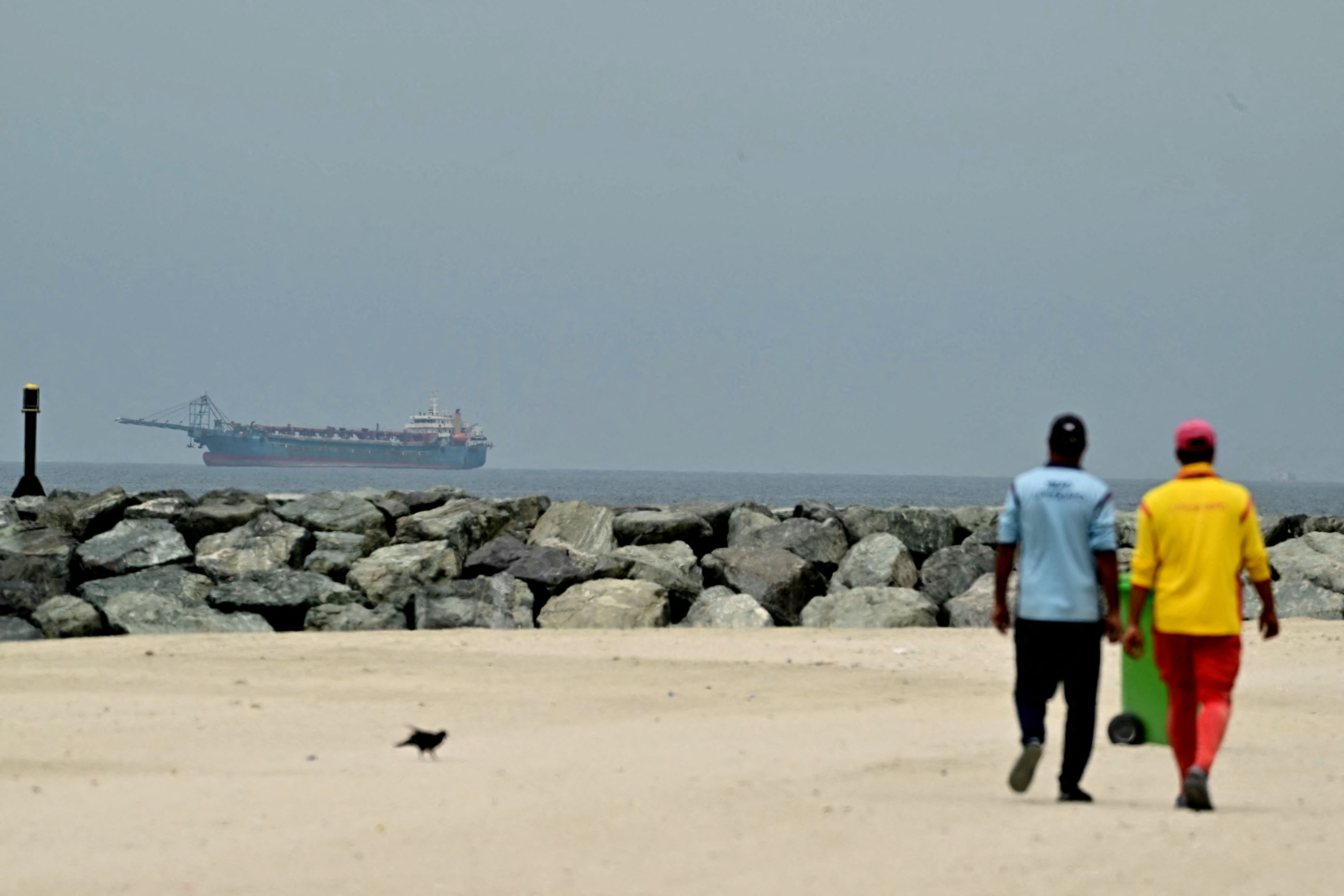 A ship is seen in the Persian Gulf today off the coast of Sharjah, U.A.E. Photo: AFP Contributor via Getty Images
