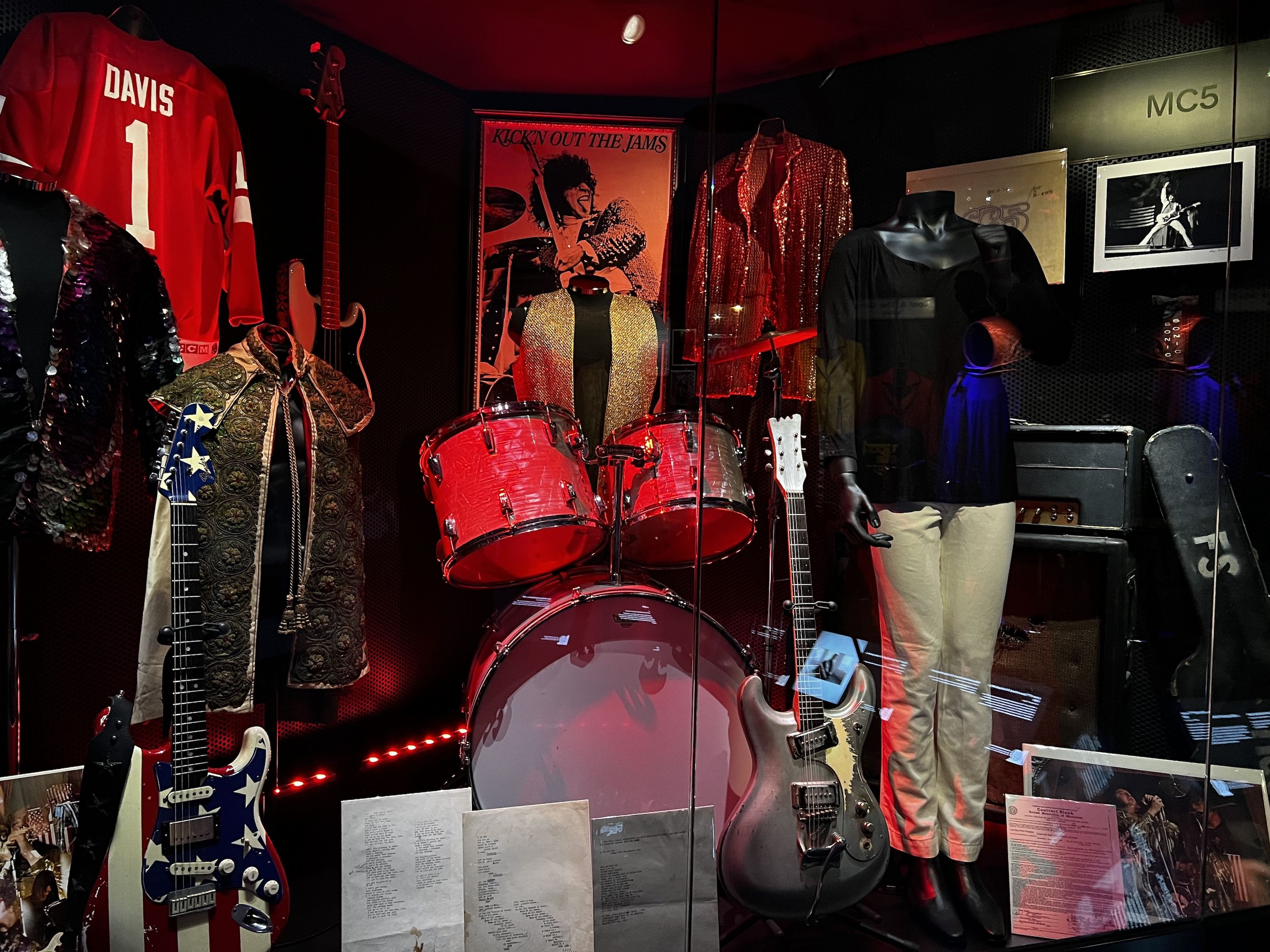 Artifacts and instruments from rock band MC5.