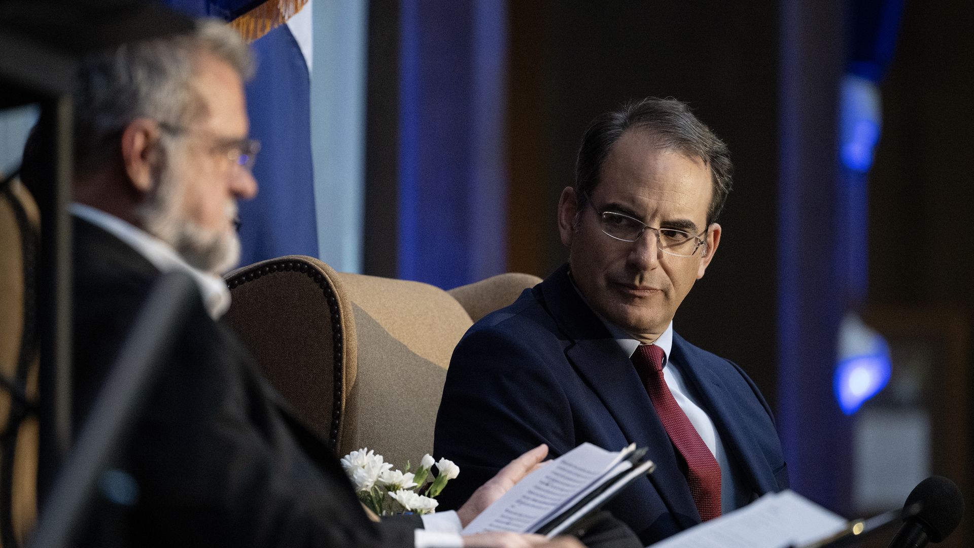 Colorado gubernatorial candidate, Colorado Attorney General Phil Weiser and Republican gubernatorial opponent Victor Marx.