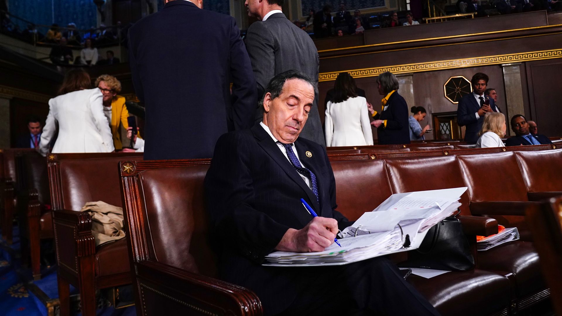 U.S. Rep. Jamie Raskin (D-MD) awaits the State of the Union address by U.S. President Joe Biden during a joint session of Congress in the House chamber at the Capital building on March 7, 2024 in Washington, DC.