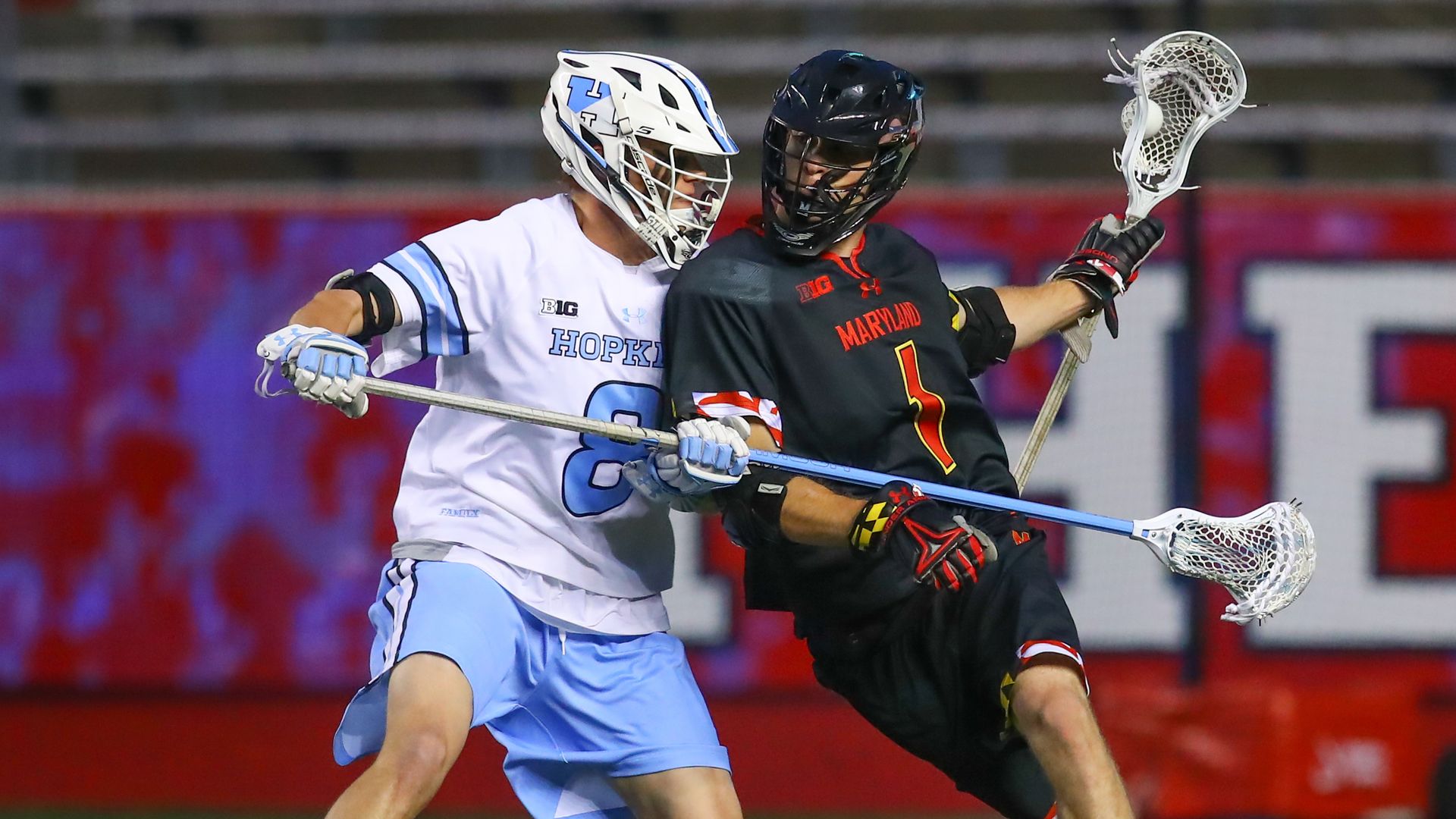 Lacrosse players going head-to-head