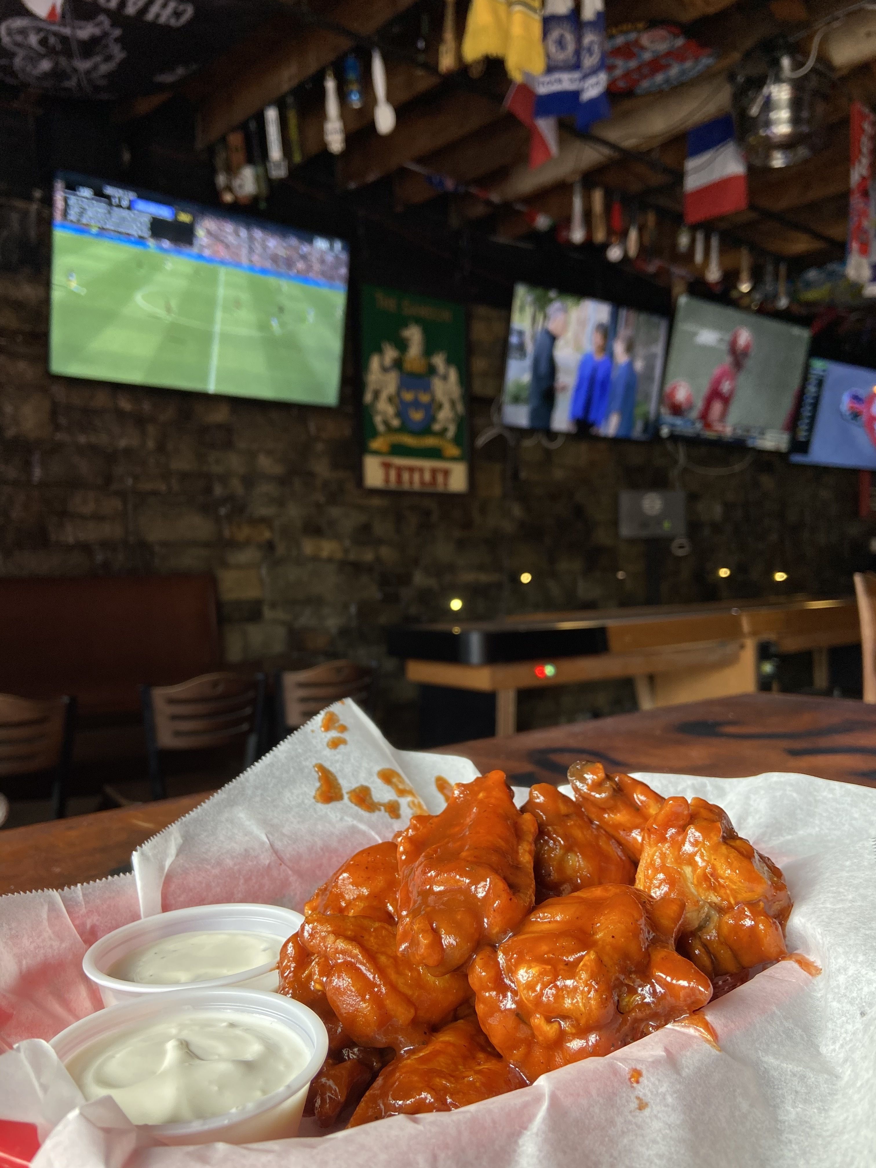 Wings and sauce.