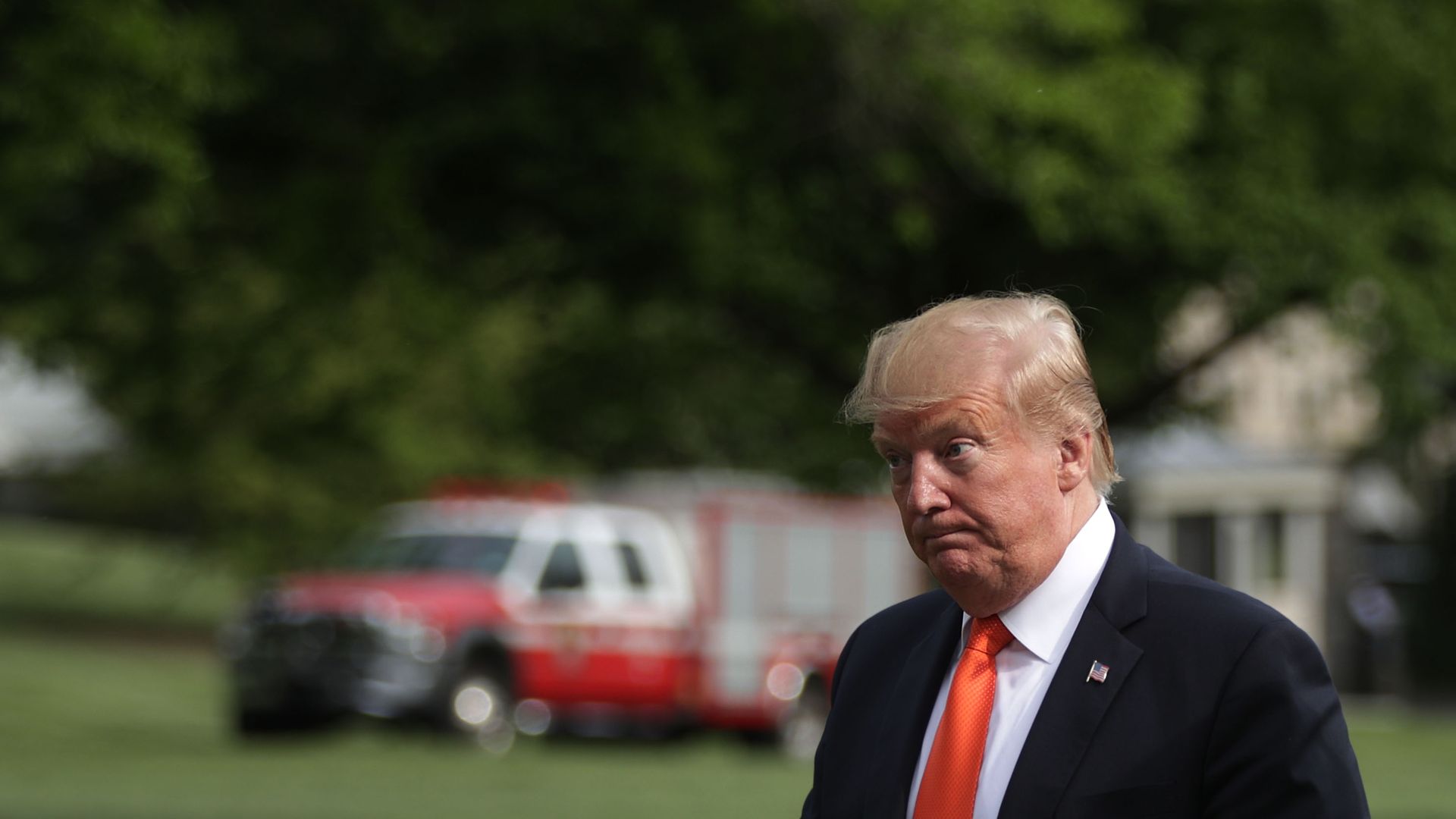 donald trump walking outside