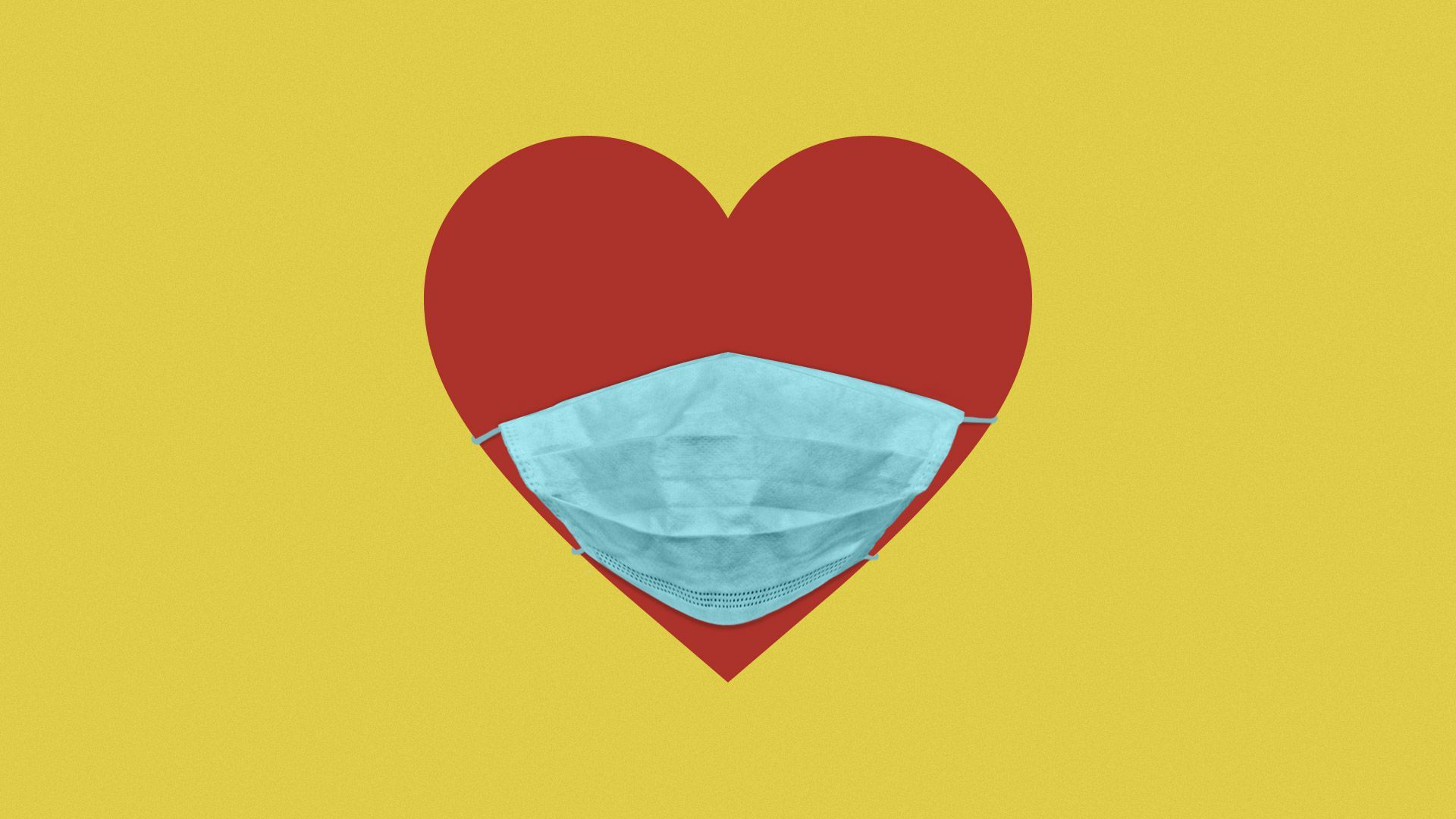 Illustration of heart wearing a face mask
