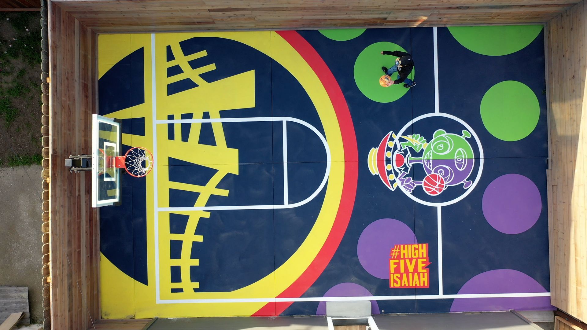 Isaiah's court at his home in Daly City, Calif.