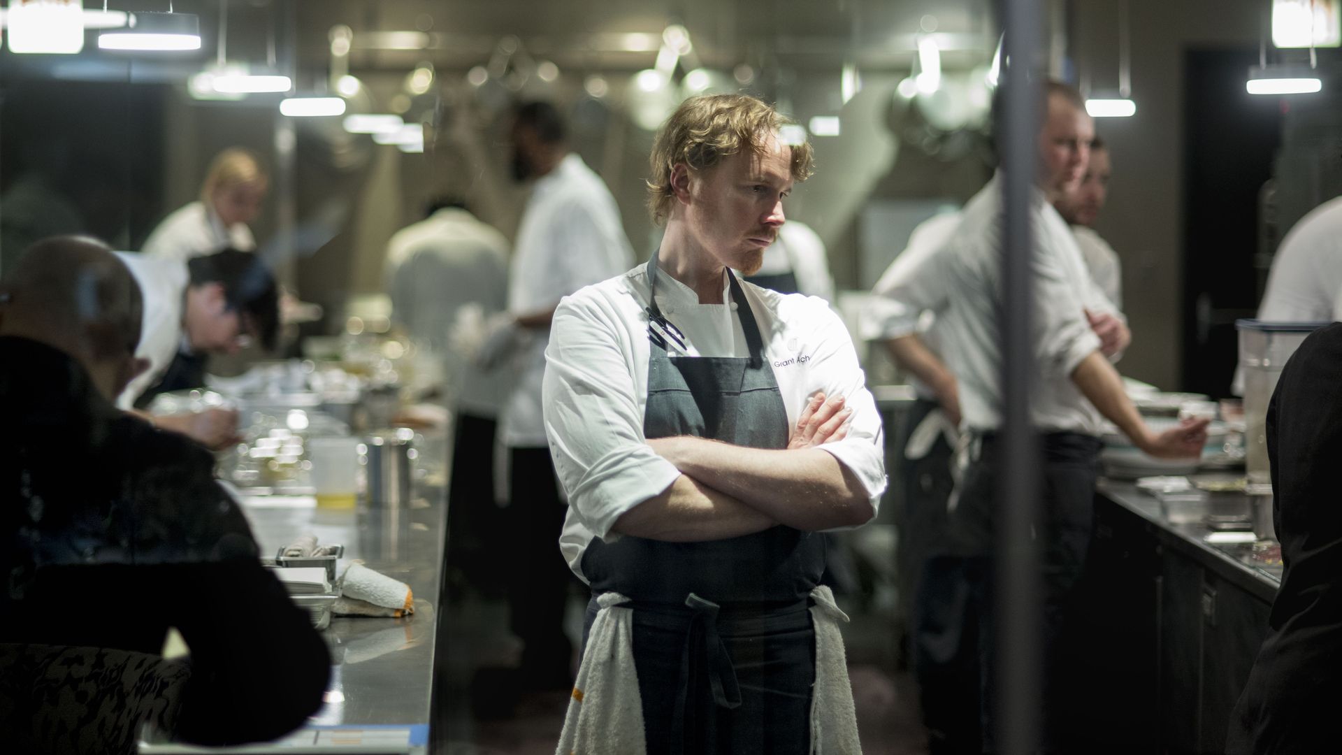 Man in a chef coat and apron