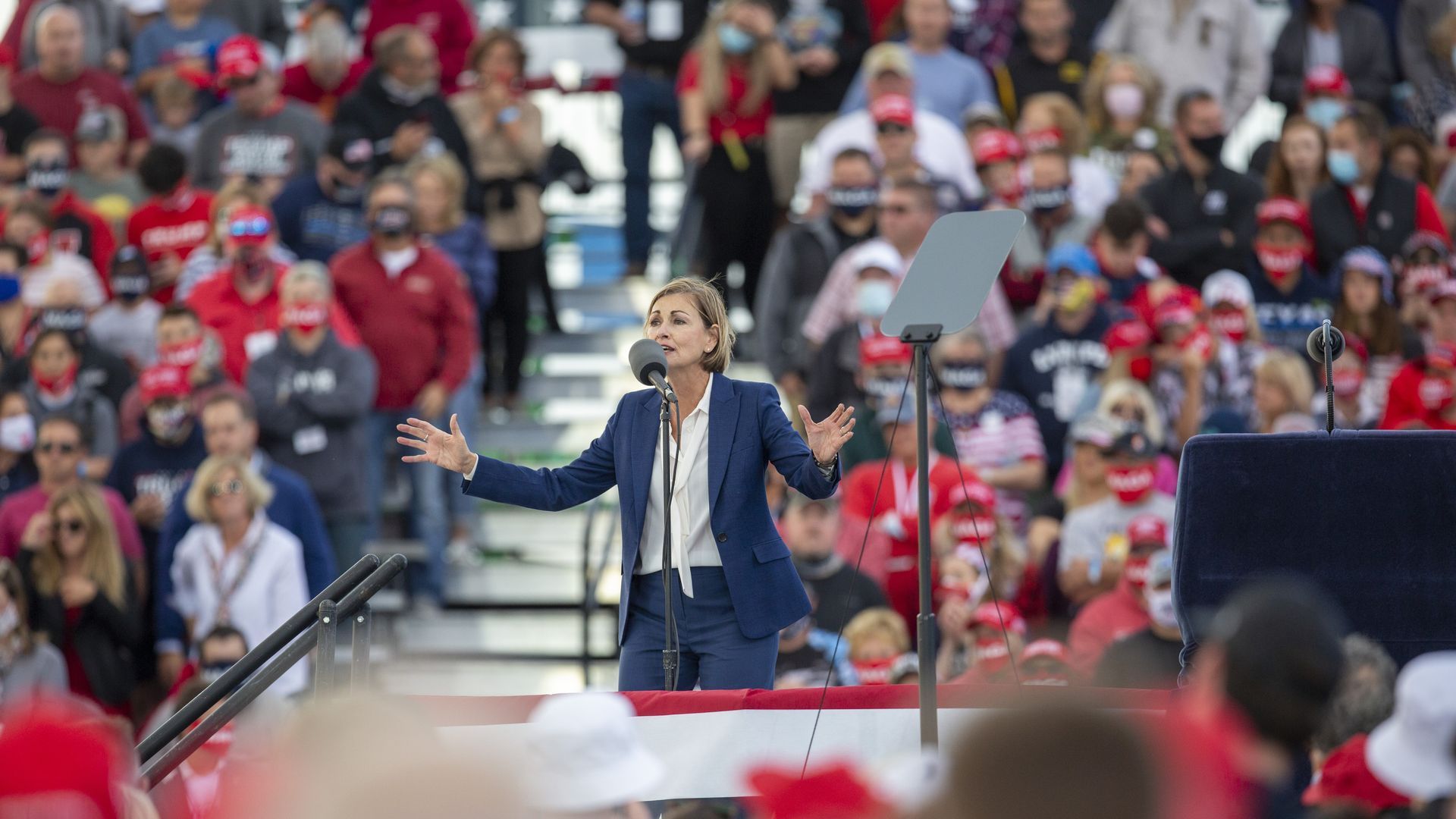Governor Kim Reynolds at a Trump Rally