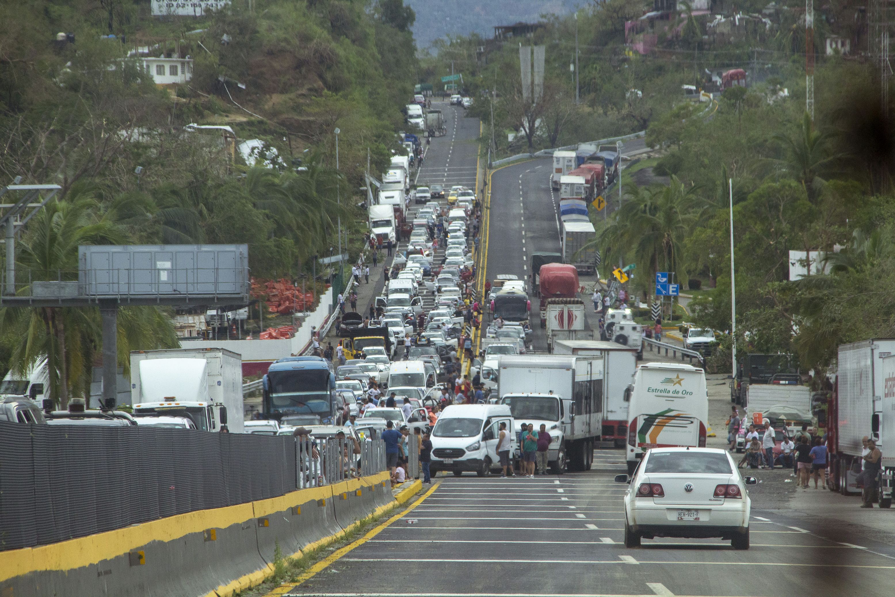 Vehicles on a highway near Acapulco on Oct. 25.