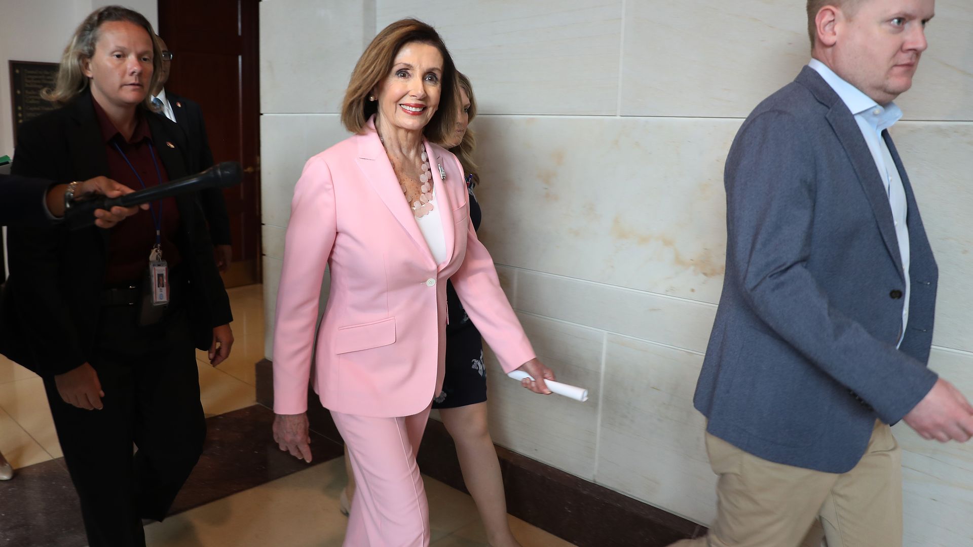 Speaker of the House Nancy Pelosi (D-CA) leaves a news conference 