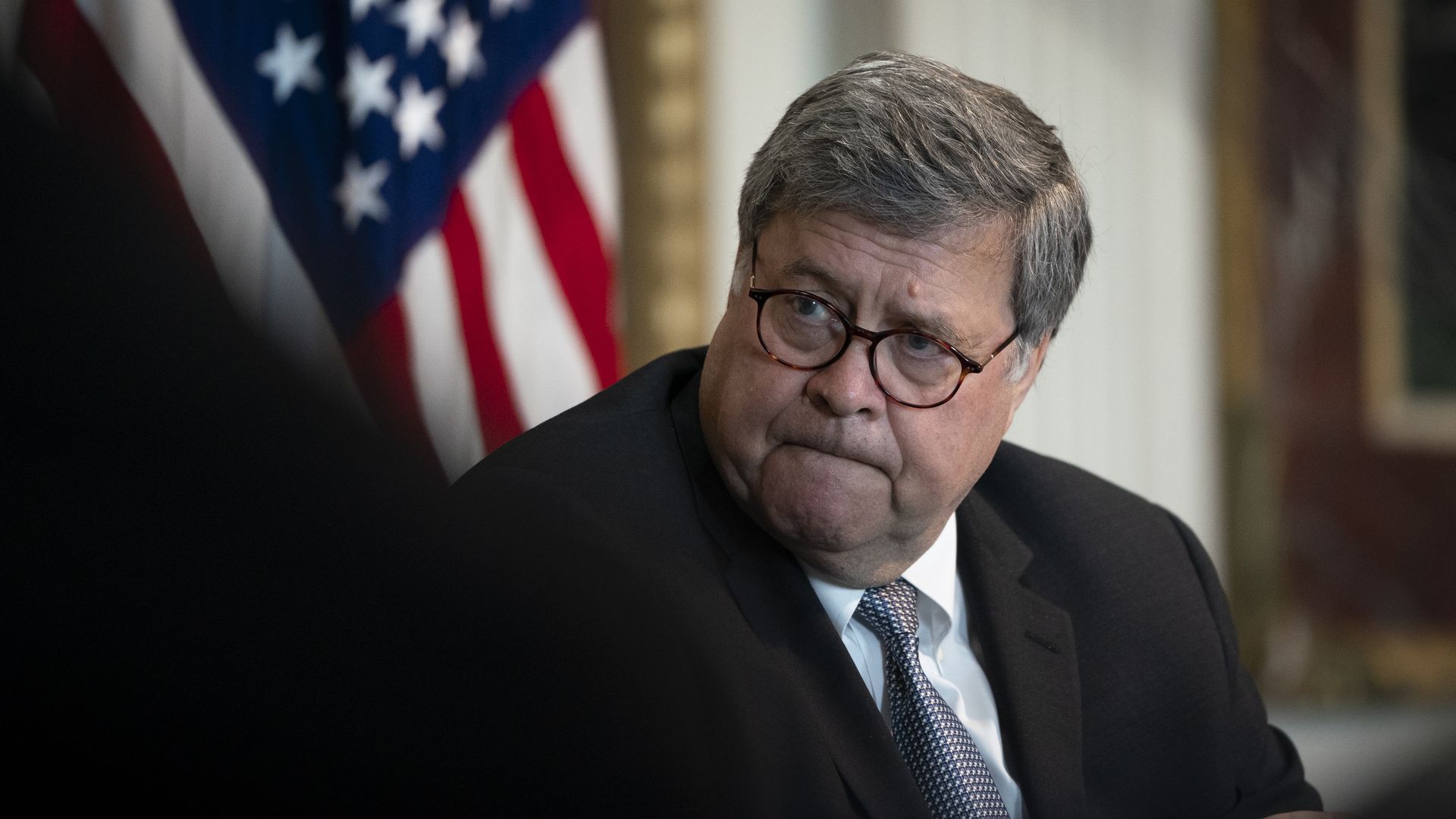 Attorney General William Barr during an event in the Indian Treaty Room of the Eisenhower Executive Office Building on August 4, 2020 in Washington, DC.
