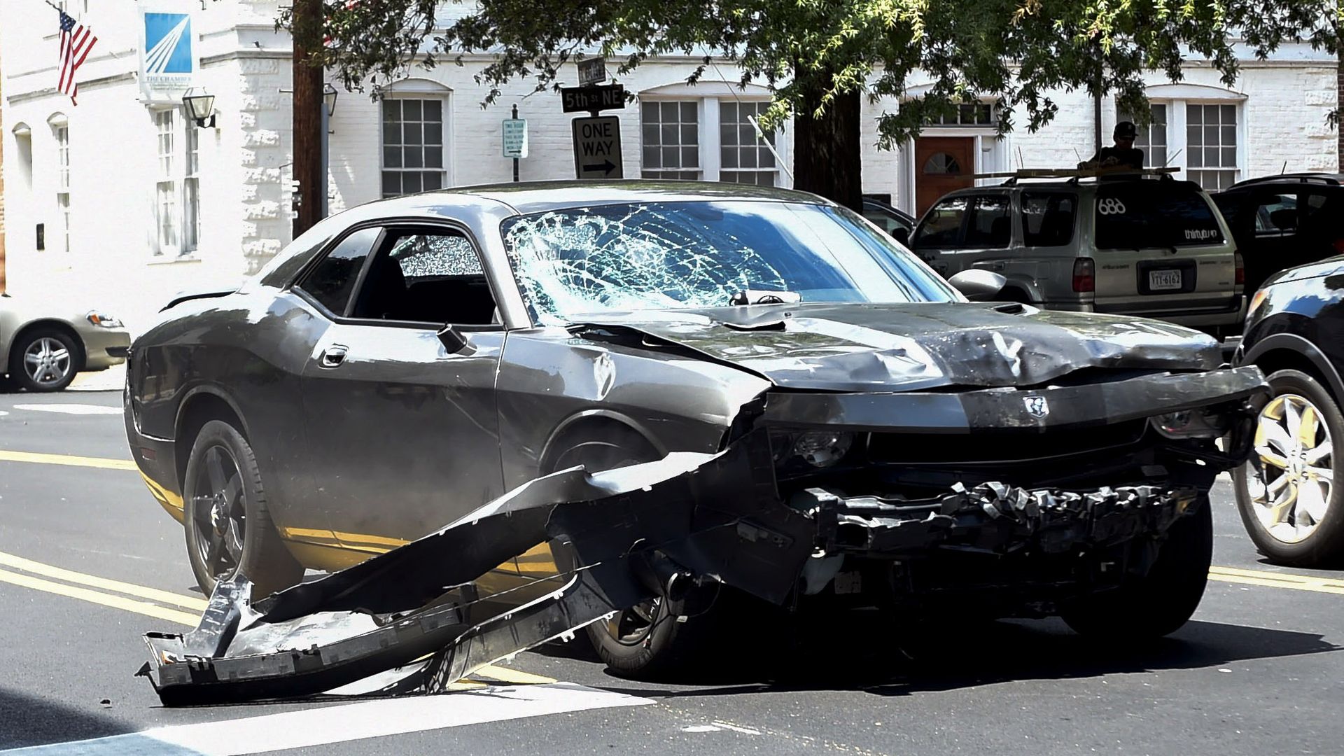The car used by James Fields to attack protestors