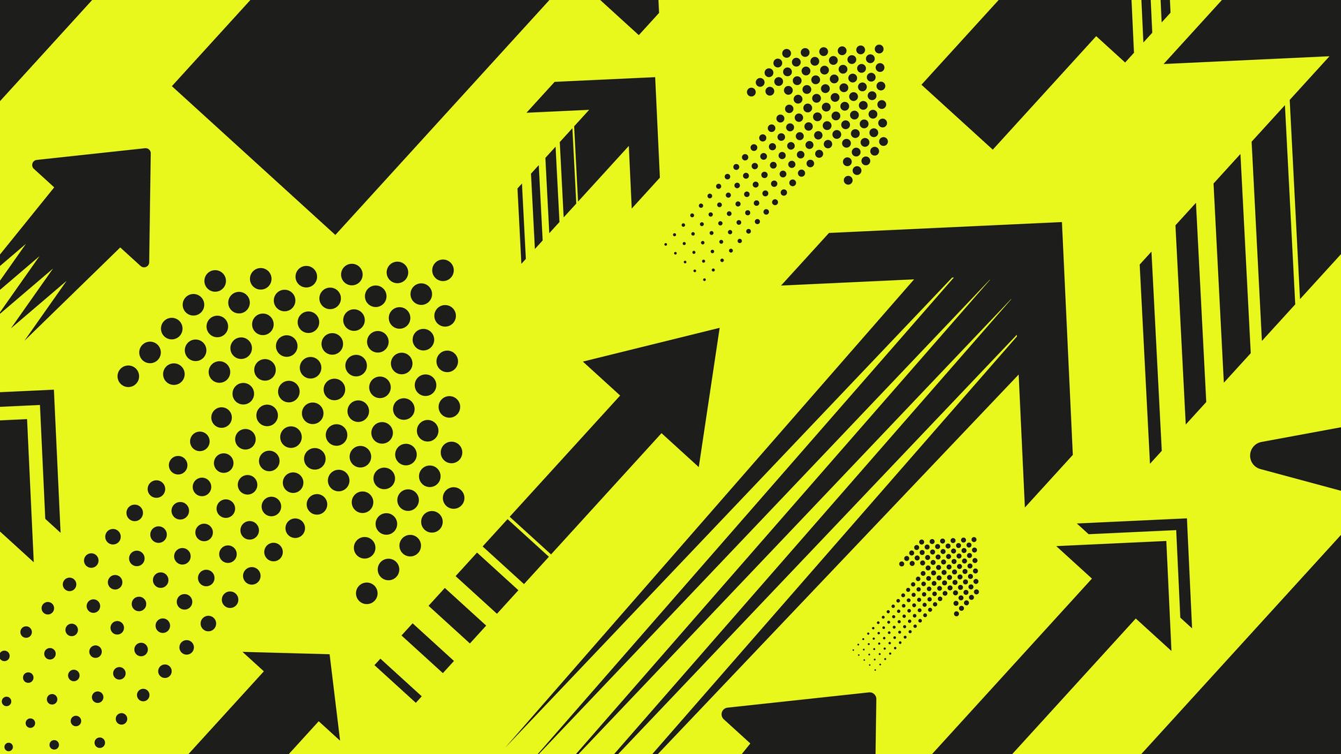 Illustration of a pattern of upward-pointing arrows.