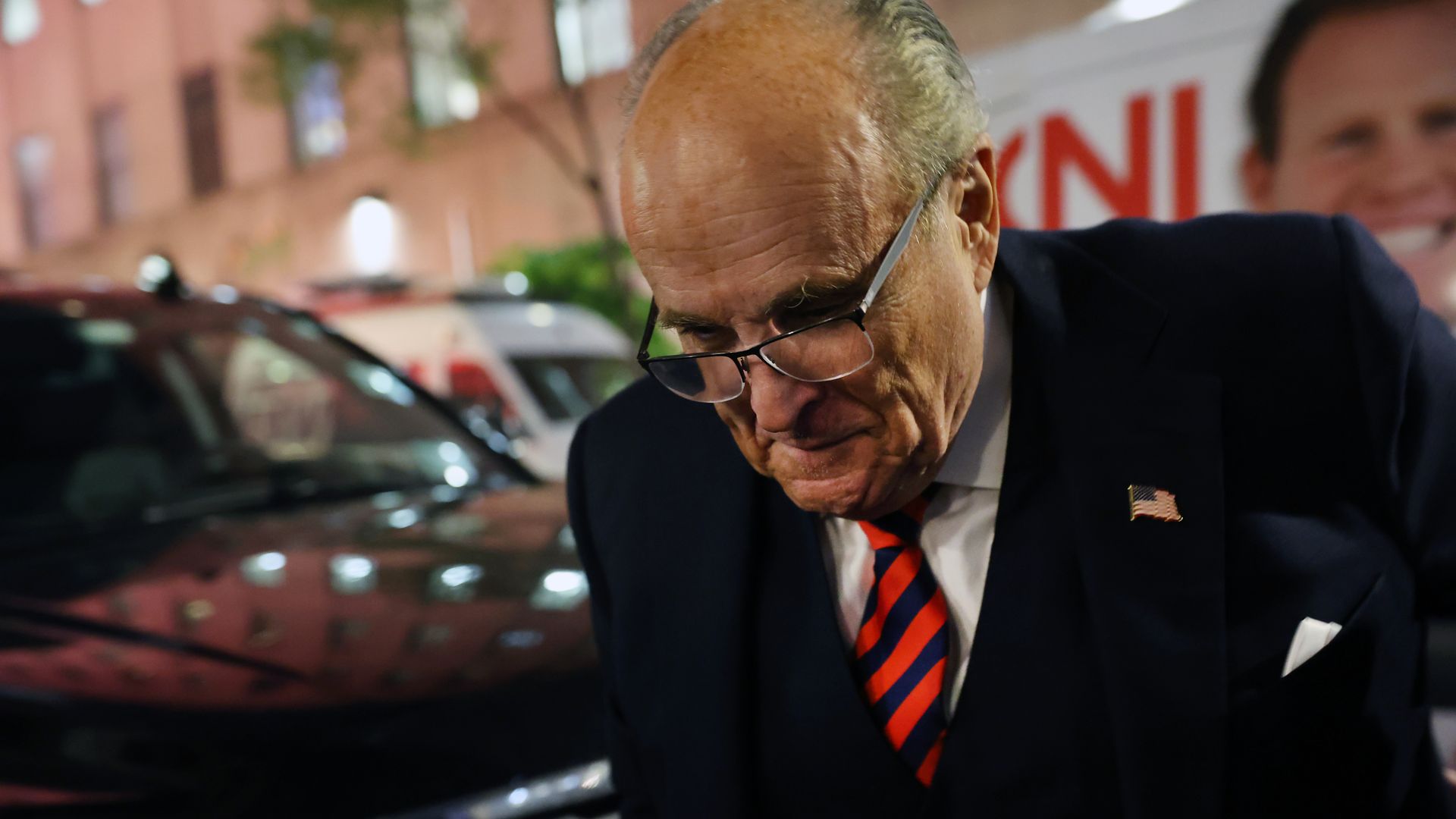 Rudy Giuliani appears in support of his son.