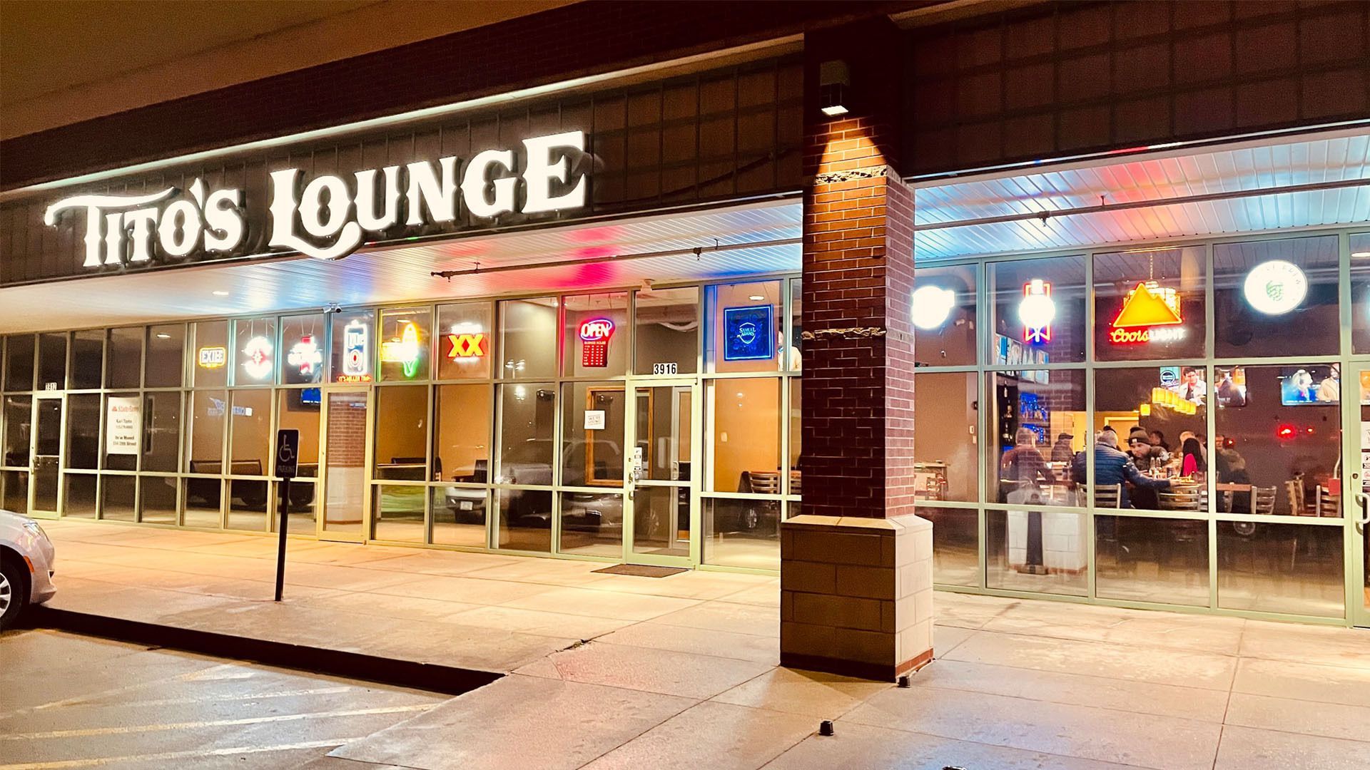The exterior of Tito's Lounge in Urbandale.