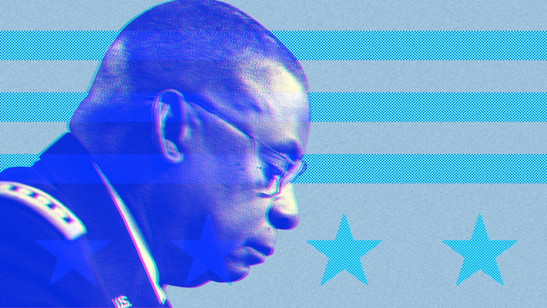 Photo illustration of Lloyd Austin.