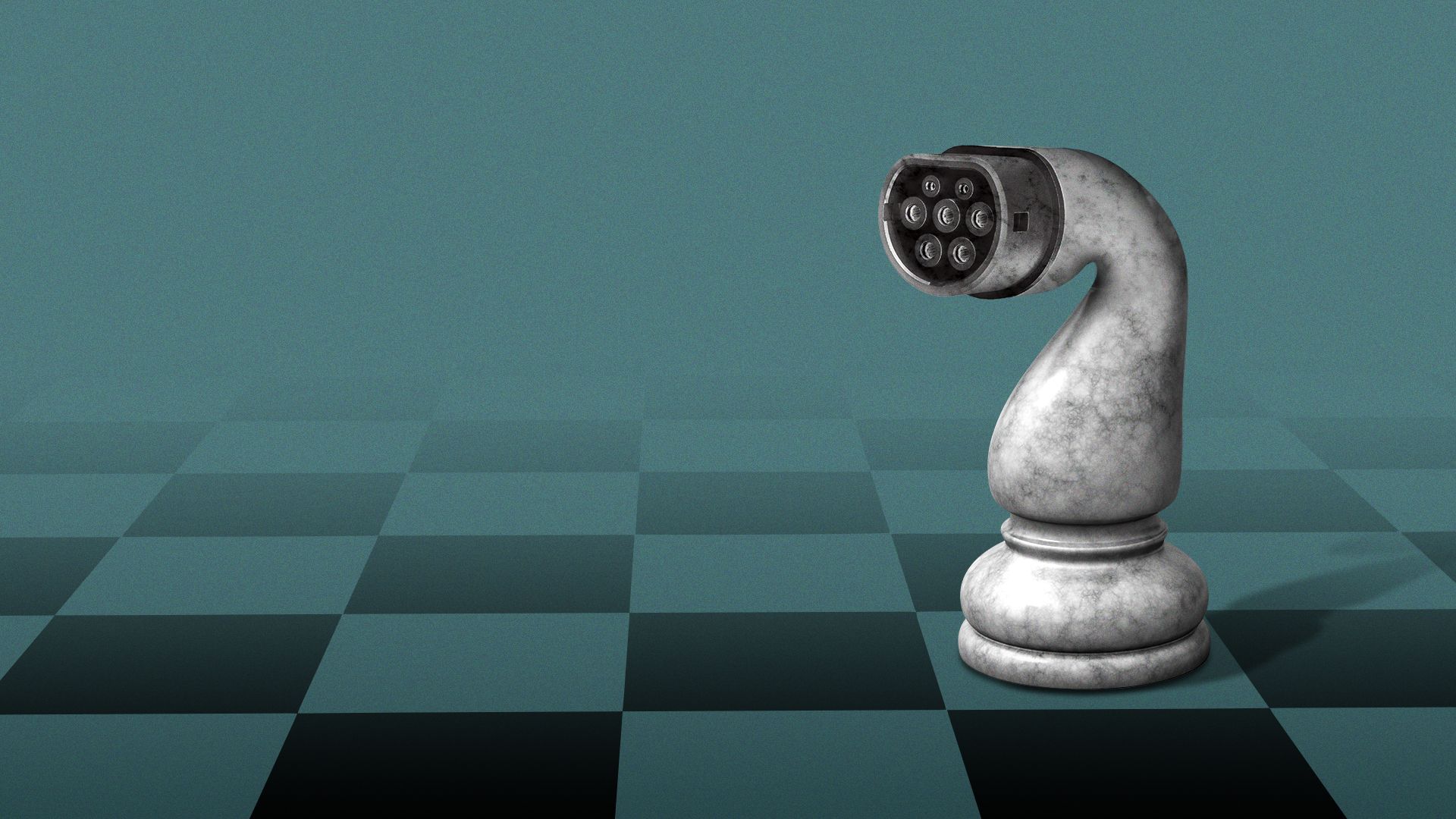 Illustration of an EV charger chess piece.