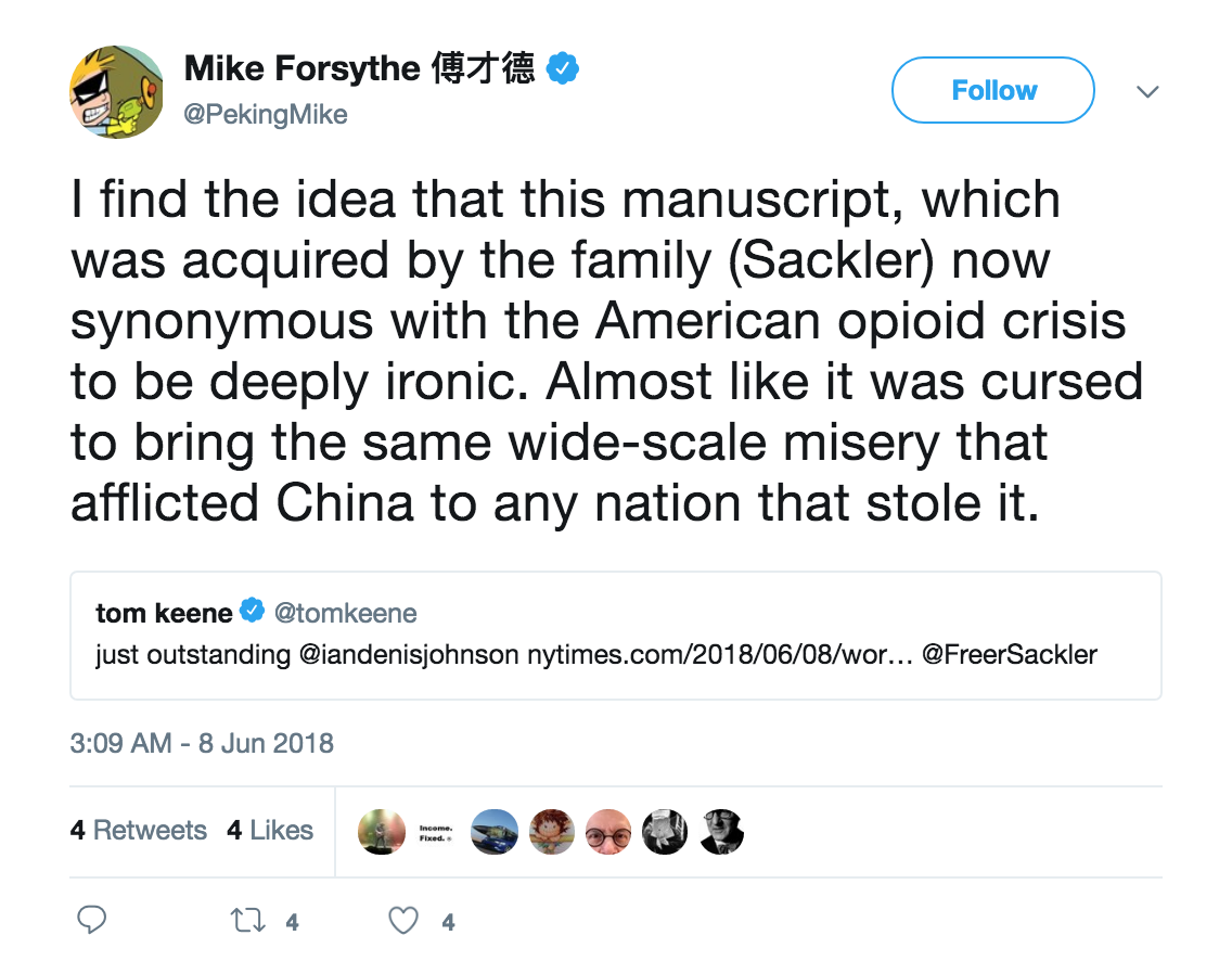 Tweet from NYT reporter on manuscript