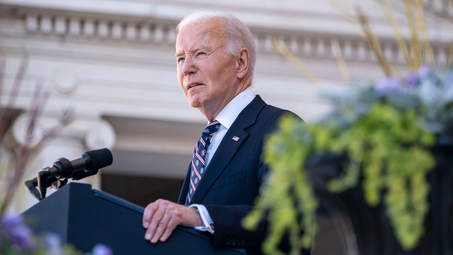 President Joe Biden at a podium