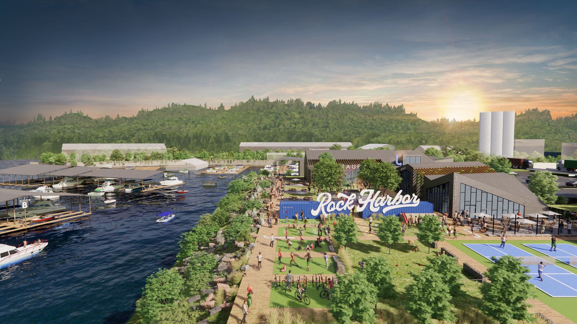 A rendering of the proposed new Rock Harbor Marina