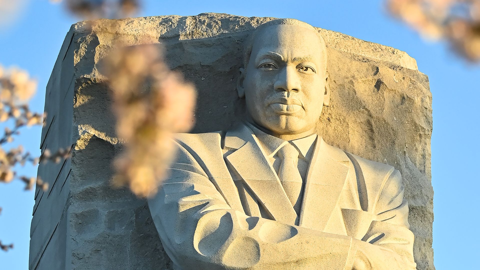 Cherry blossoms at the Martin Luther King, Jr. Memorial on March 27, 2021 in Washington, DC.