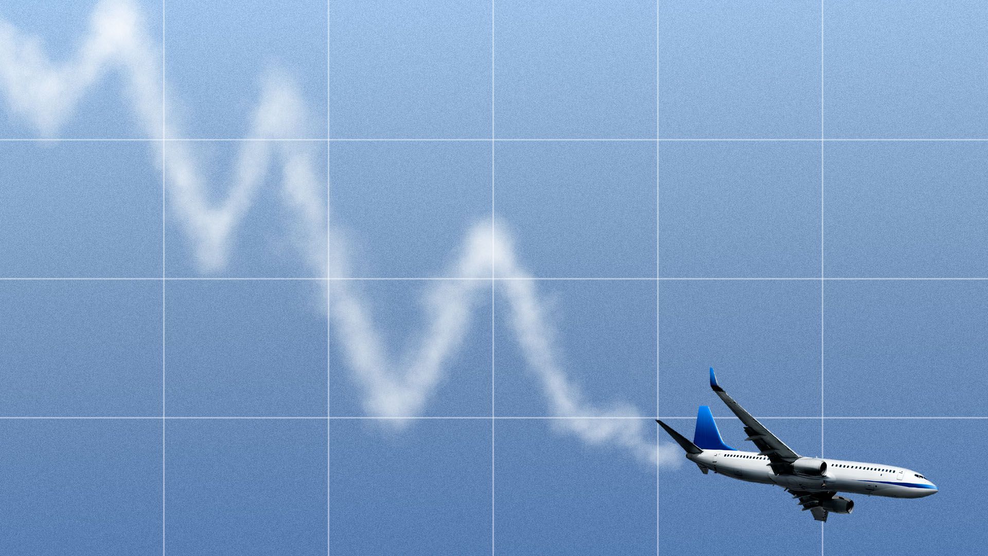 Illustration of an airplane descending on a chart