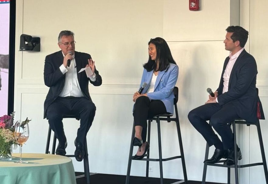 three people on stools