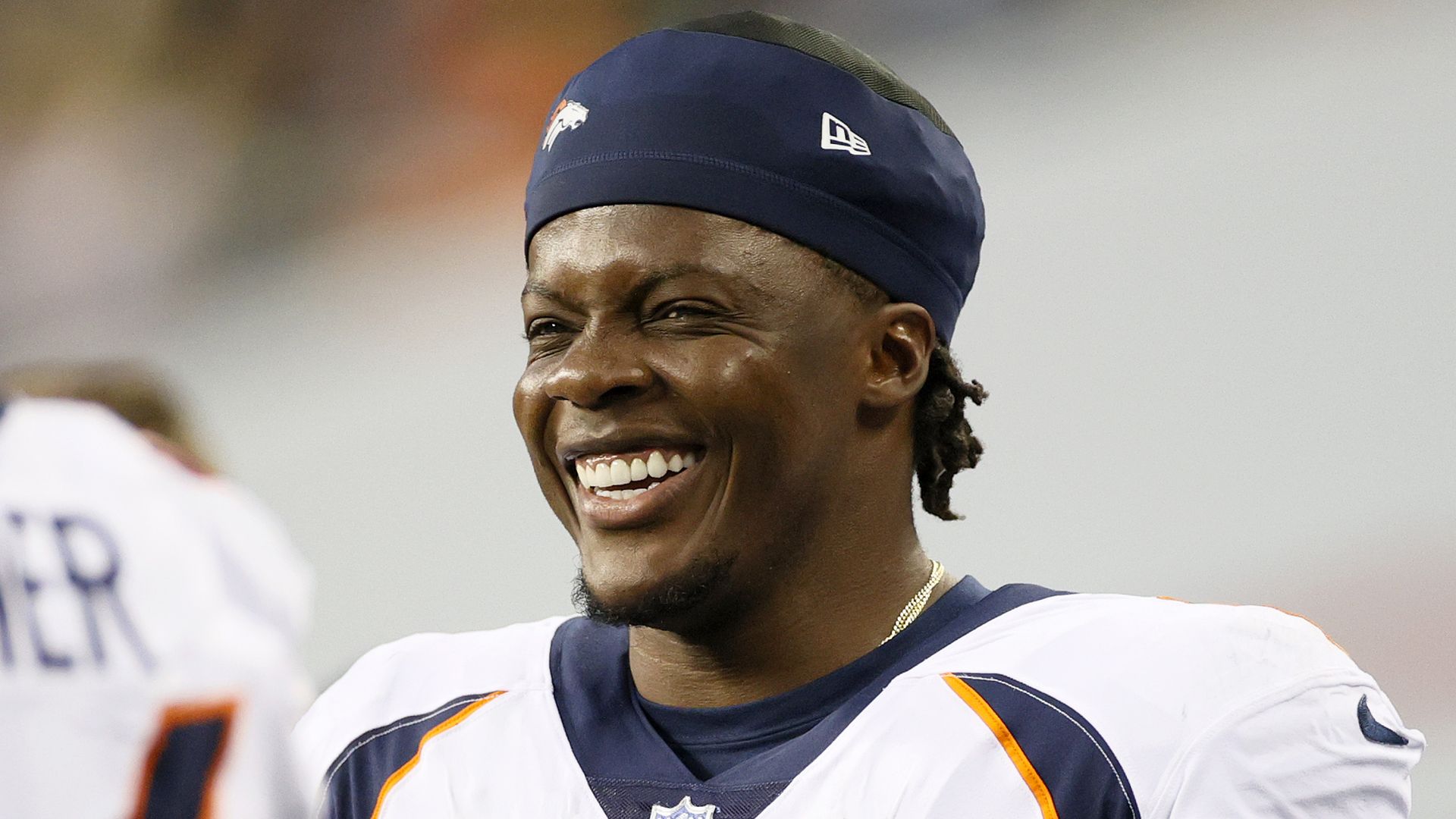 Denver Broncos quarterback Teddy Bridgewater on the sidelines