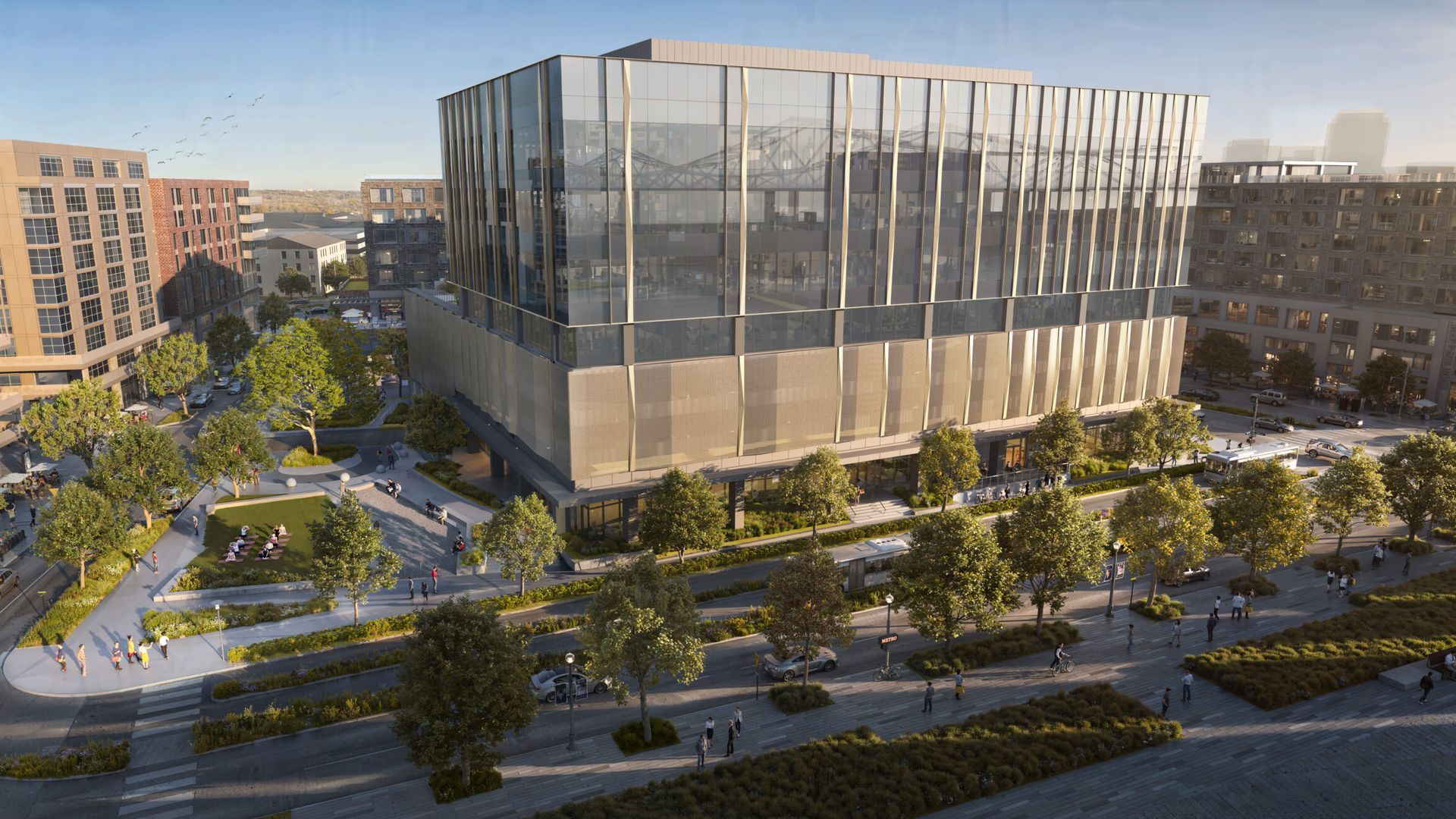 Image shows a rendering of the new Shell headquarters.