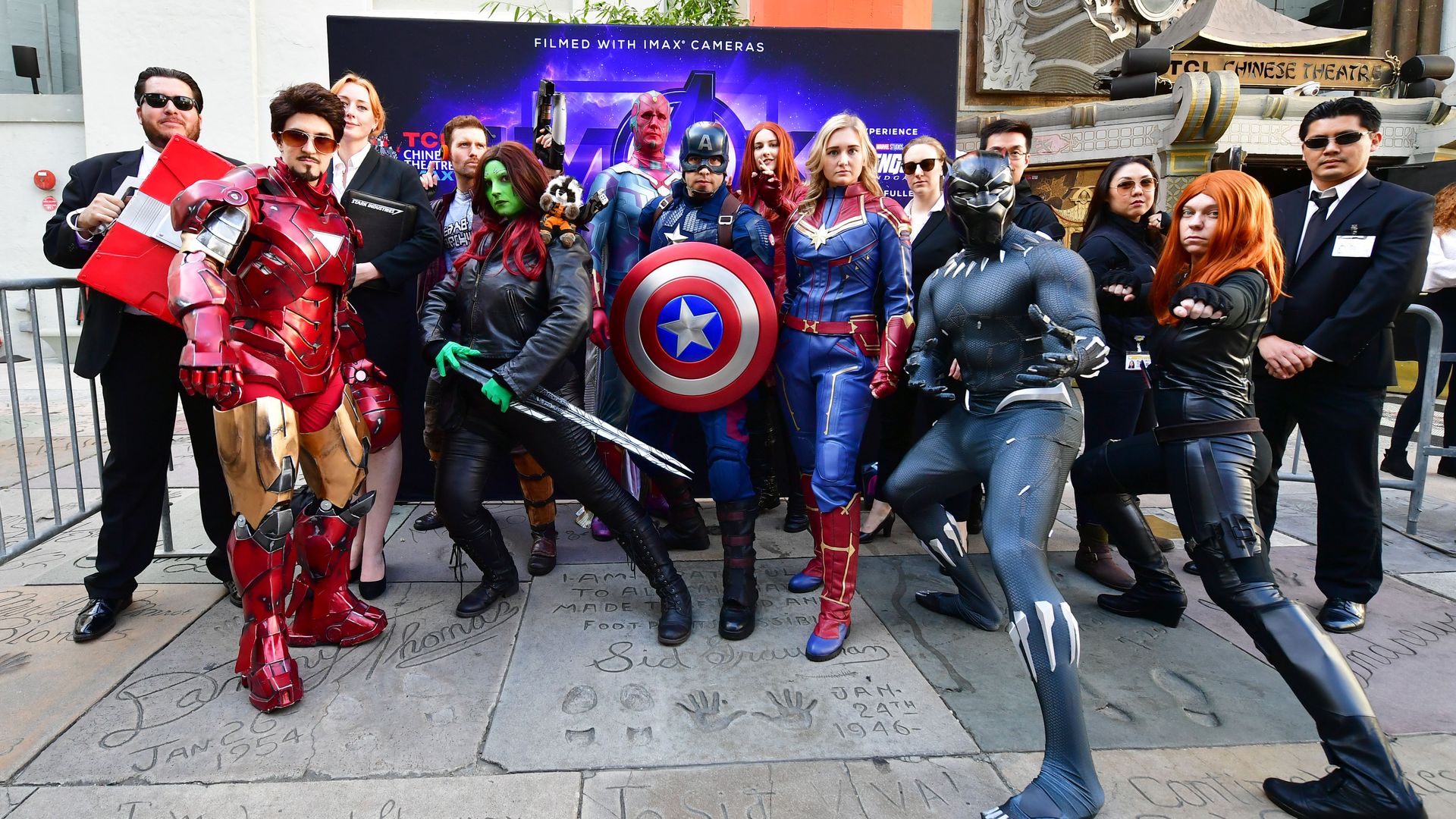 People in Cosplay for the avengers movie