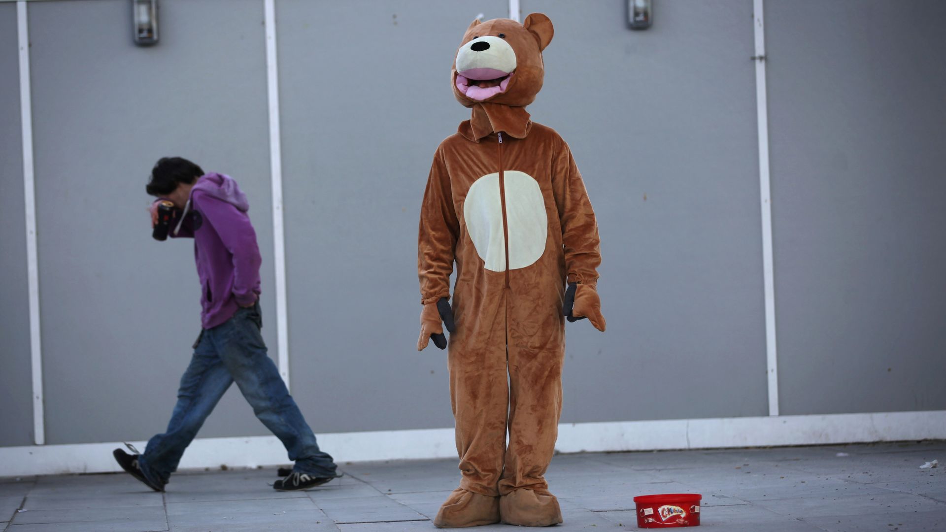 Man in bear suit