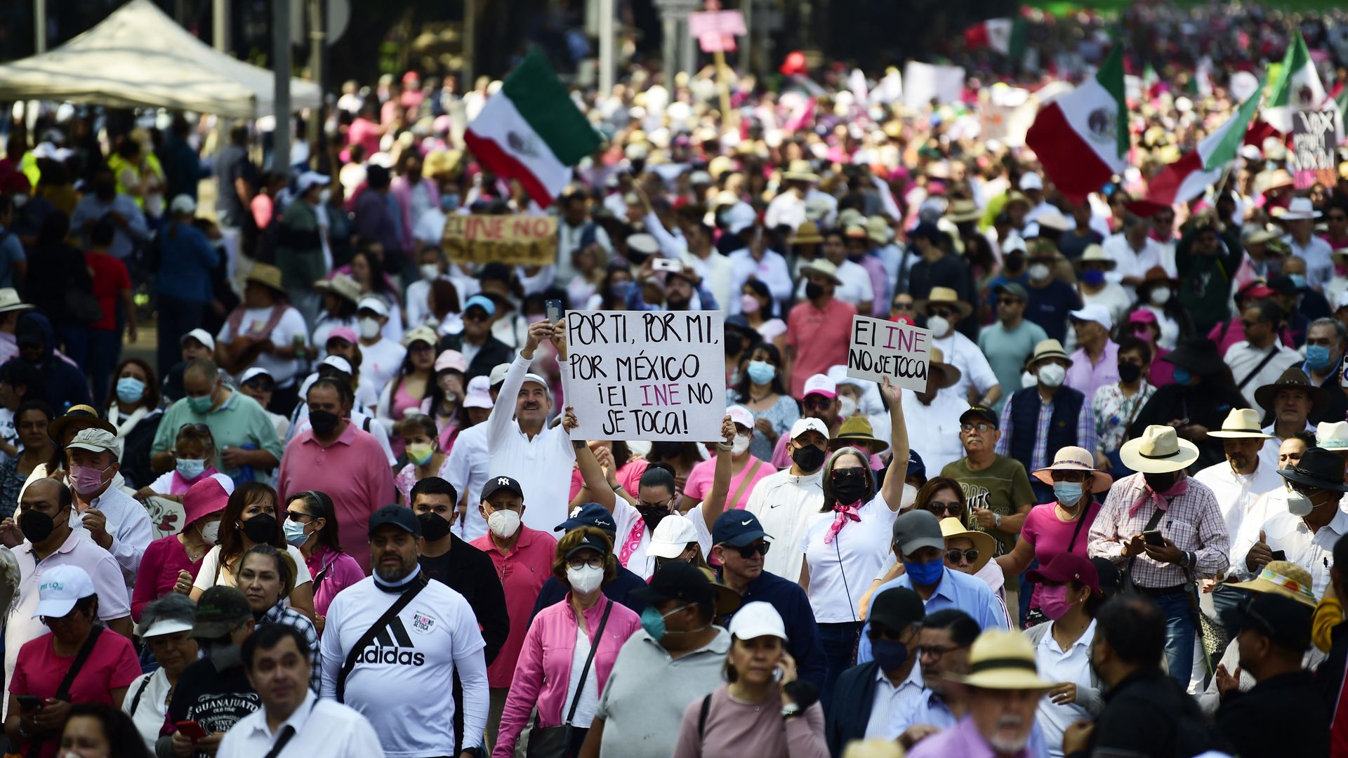 Protesters march through Mexico City against proposed reforms to the nation's electoral system