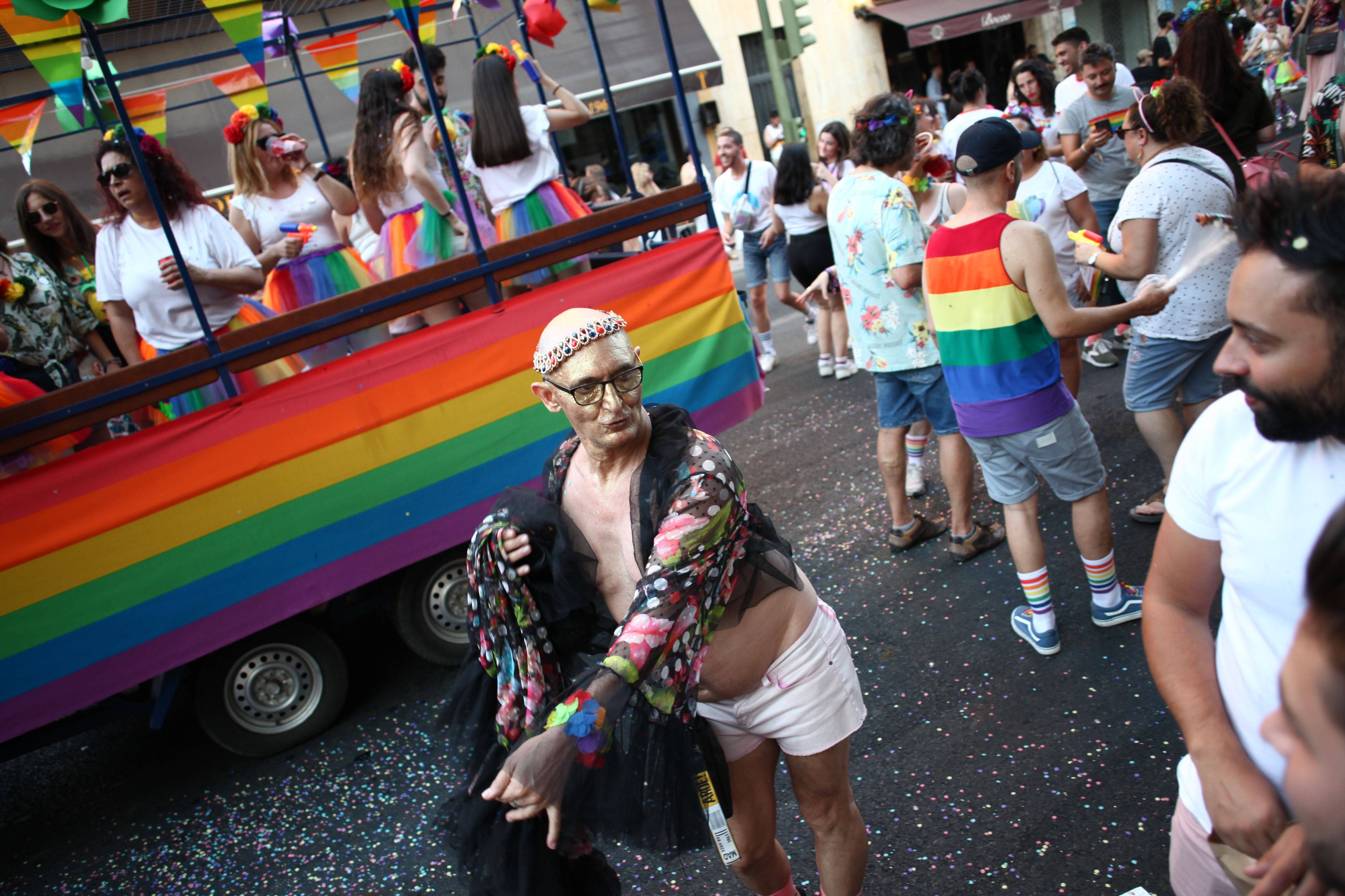 An LGBTQ party on June 29, 2019 in Seville, Spain.