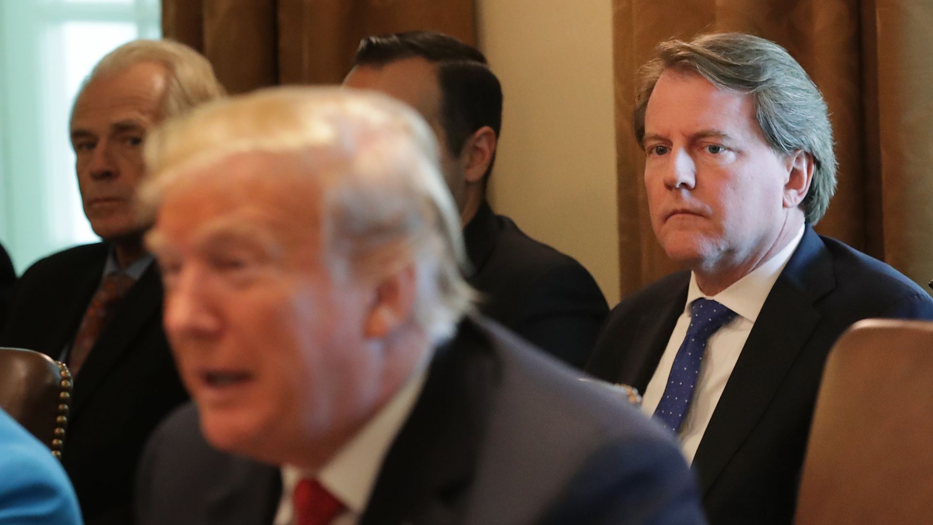 Former White House counsel Don McGahn and President Donald Trump