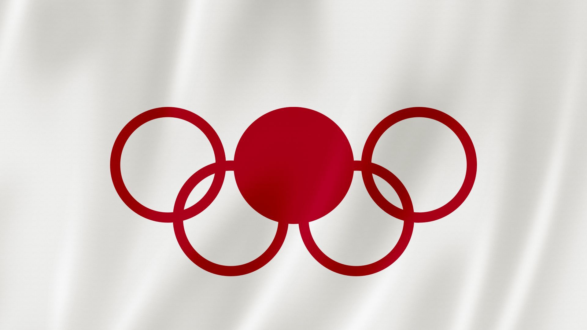 Illustration of Japanese flag with the olympics logo