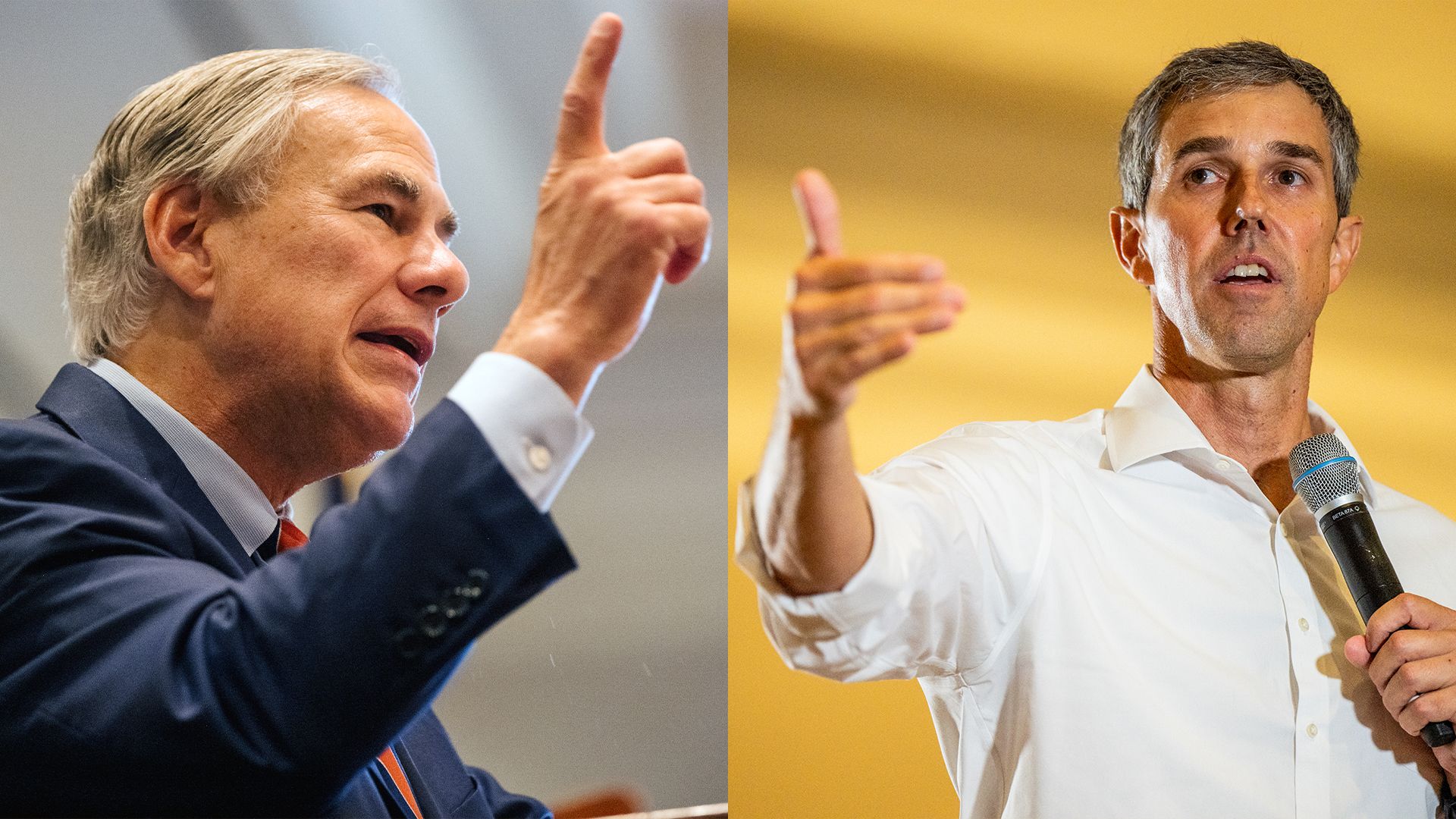 Greg Abbott, left, and Beto O'Rourke.