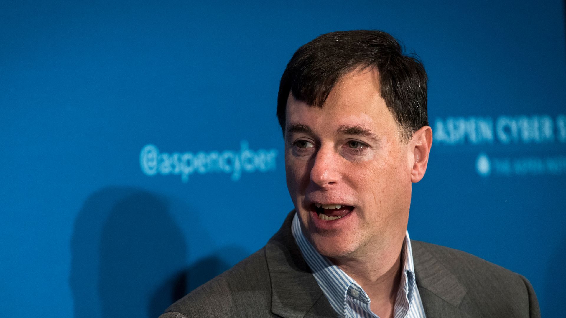 Rob Joyce, former cybersecurity director at the National Security Agency (NSA), speaks during the 2018 Aspen Cyber Summit in San Francisco, California.