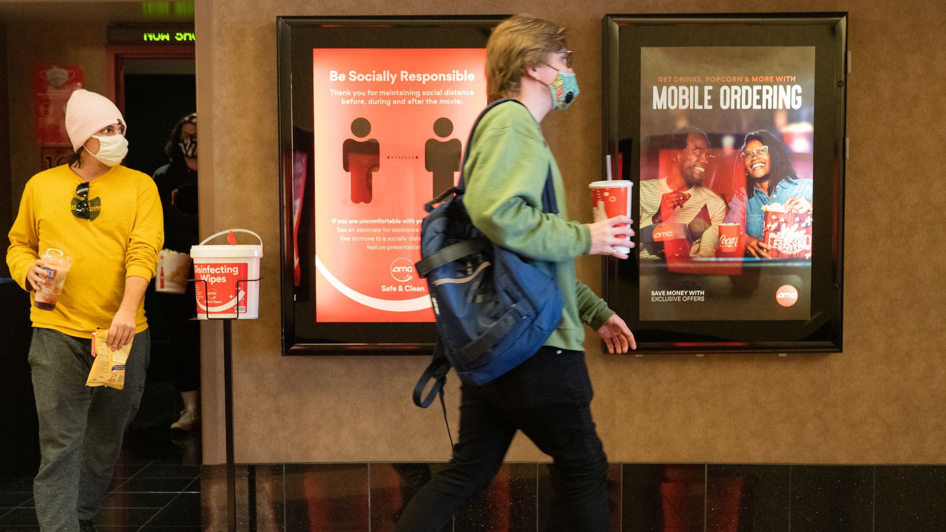 movie theater patron covid mask