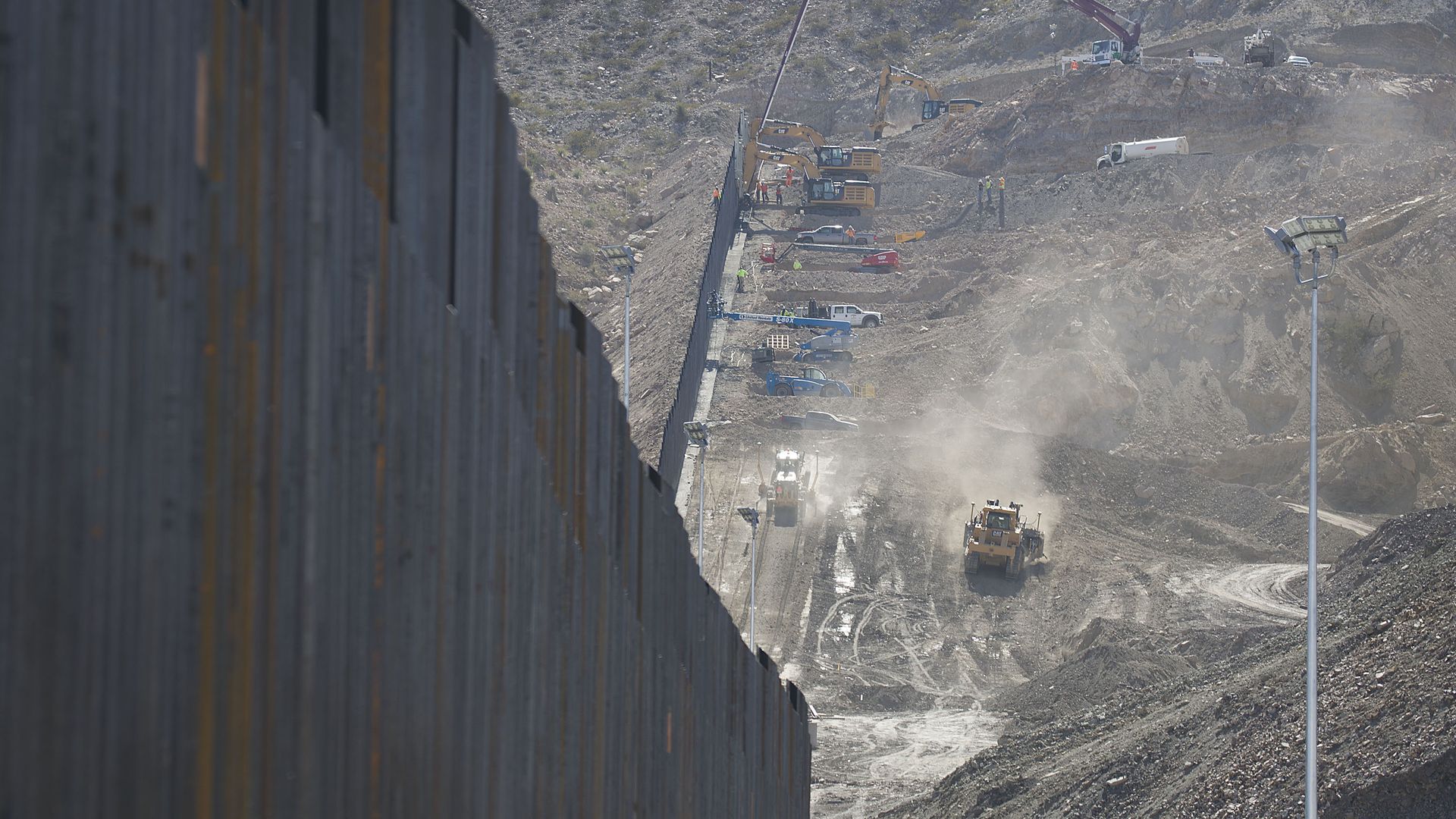 Border wall construction along the southern border
