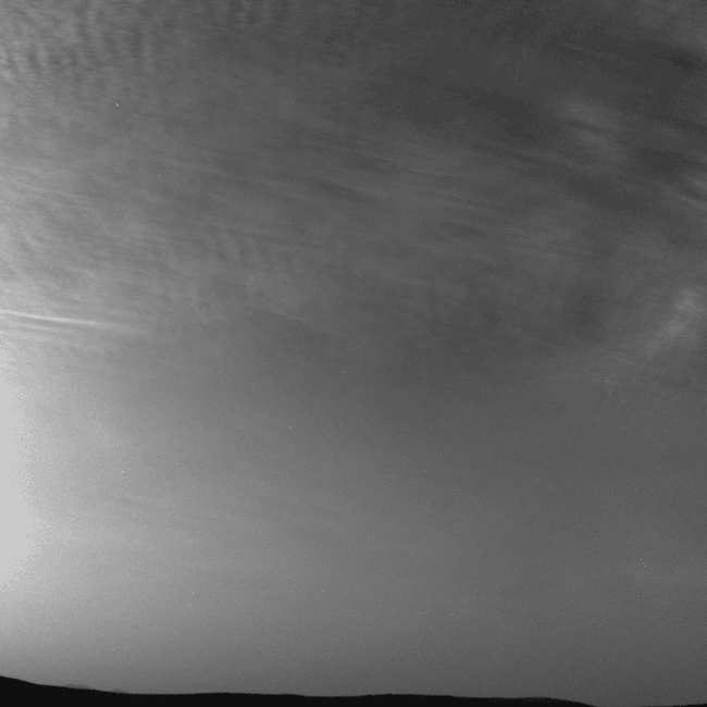 Clouds moving in Mars' atmosphere as taken from the Curiosity rover